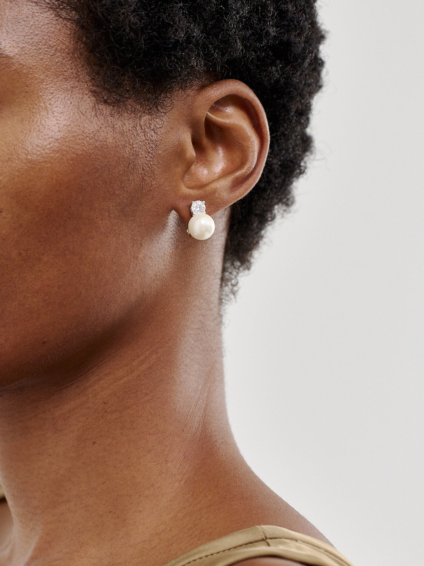 Pearl Clip Earrings Silver