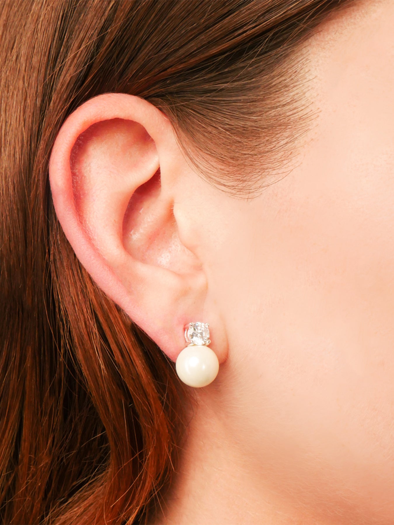 Pearl Clip Earrings Silver