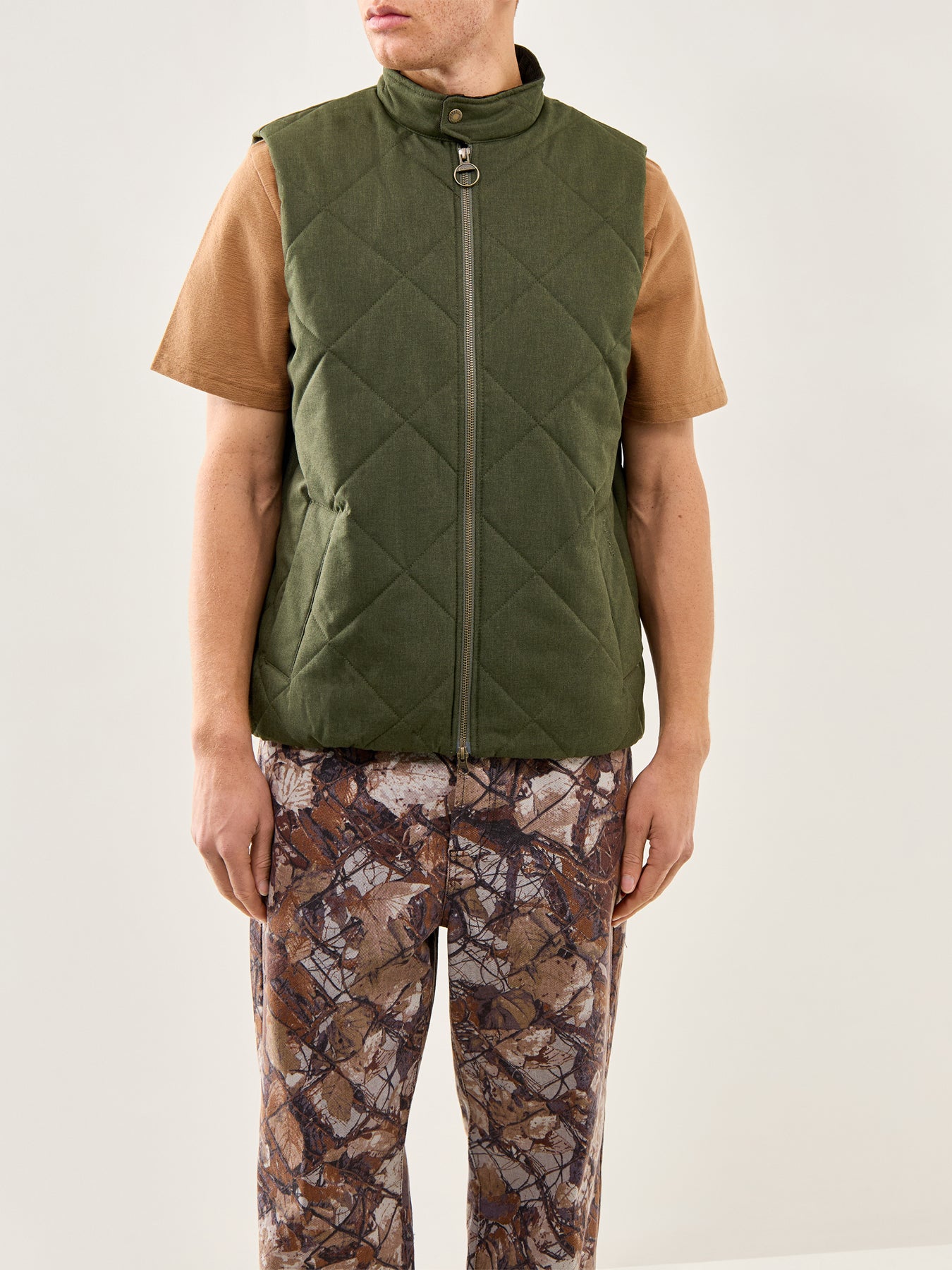 City Harrington Quilted Gilet Olive