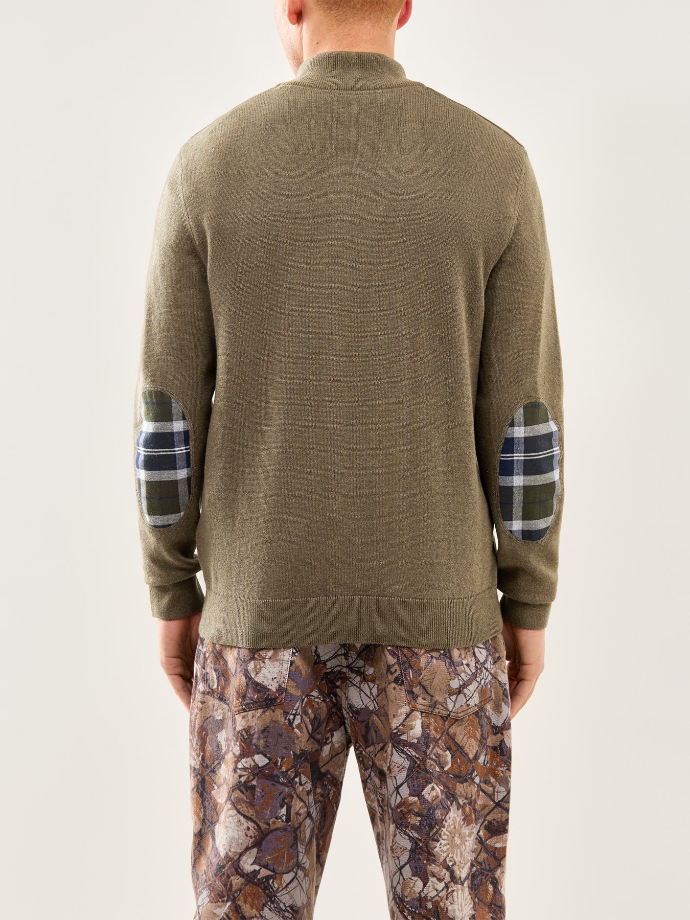 Avoch Half Zip Knitted Jumper Olive