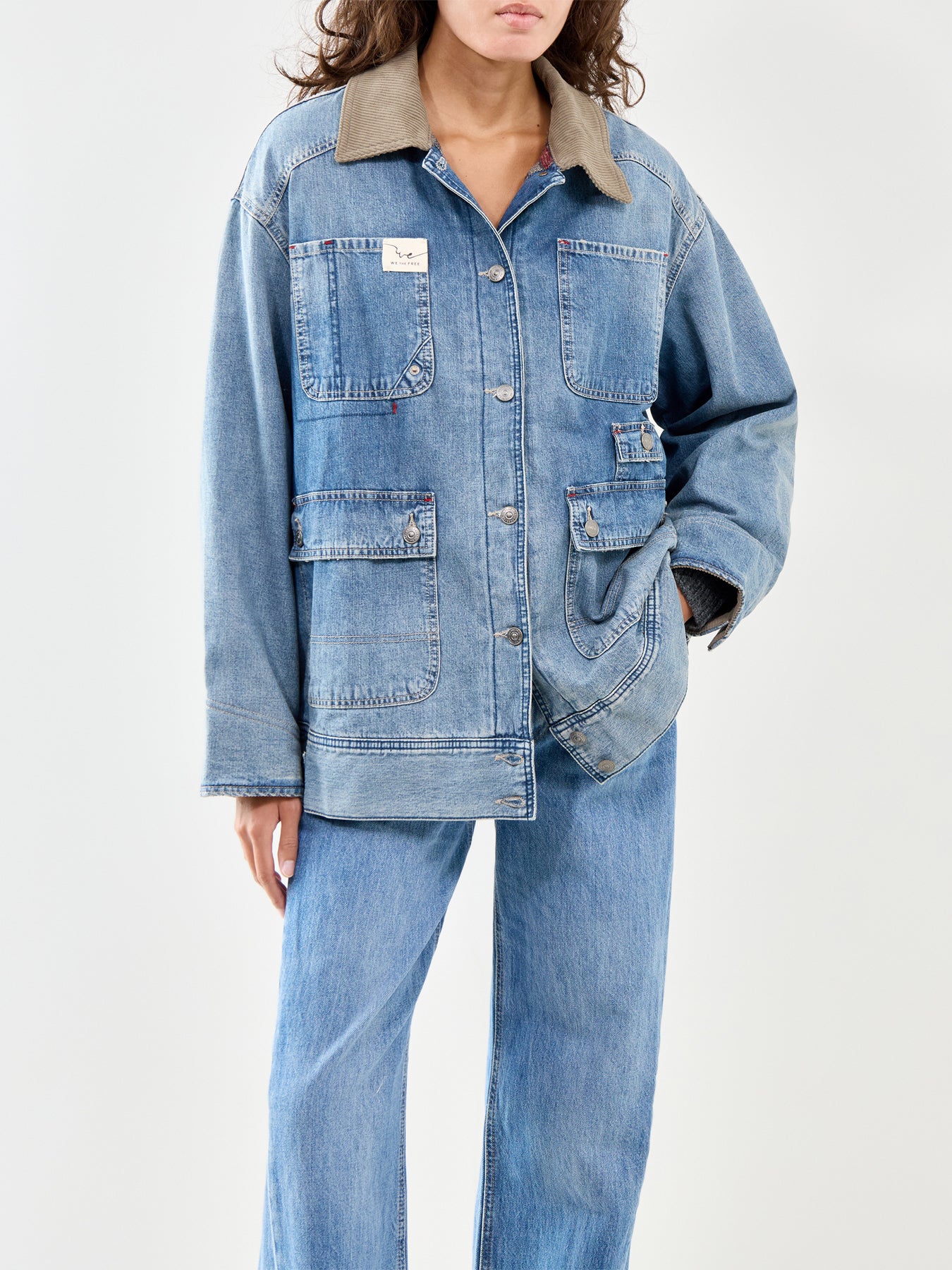 Sweet Talk Denim Barn Coat Blue