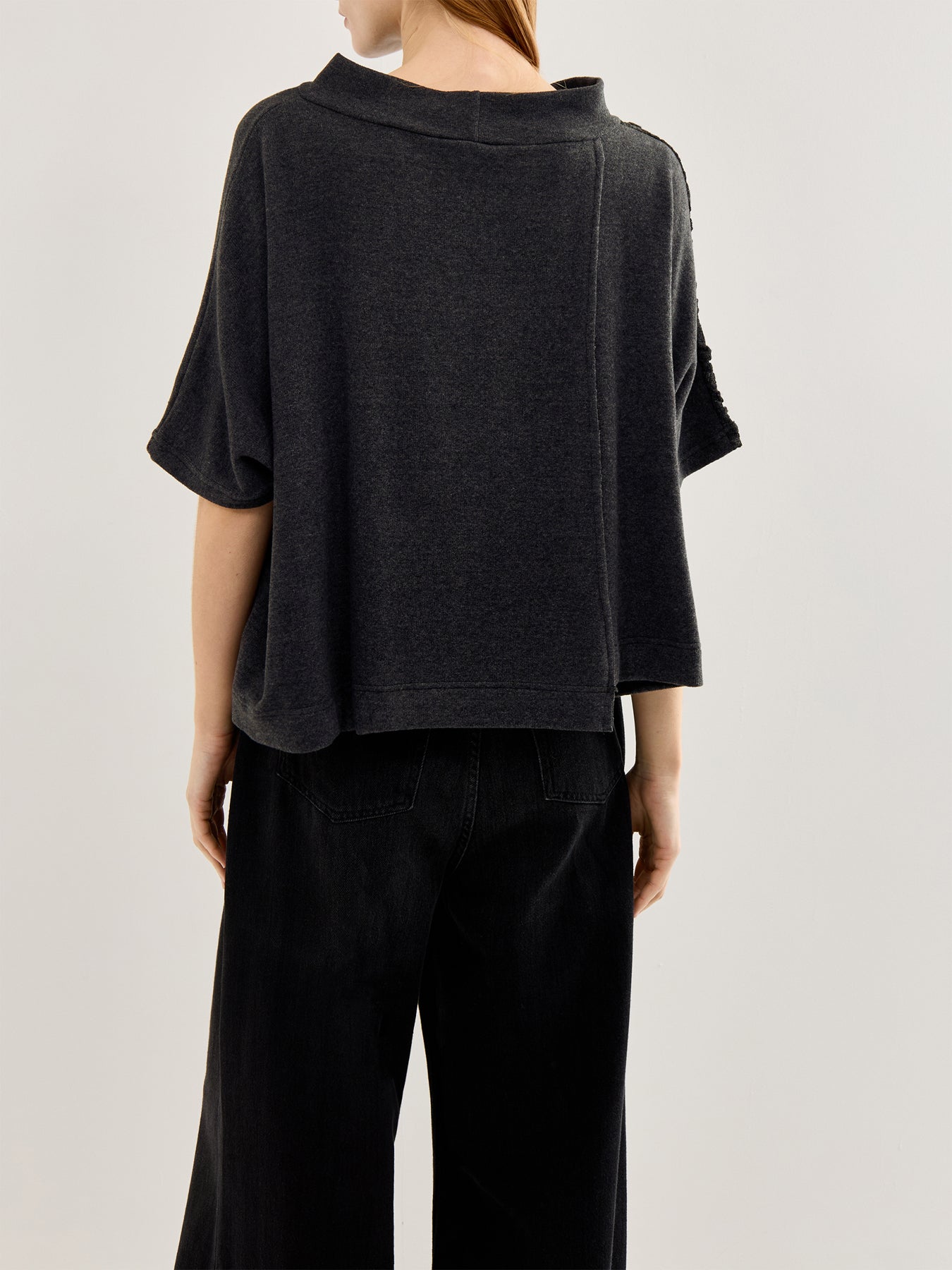 Textured Knit Jumper Charcoal