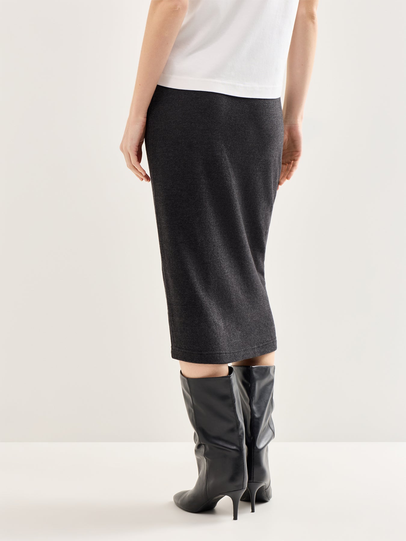 Jersey Pencil Skirt Grey