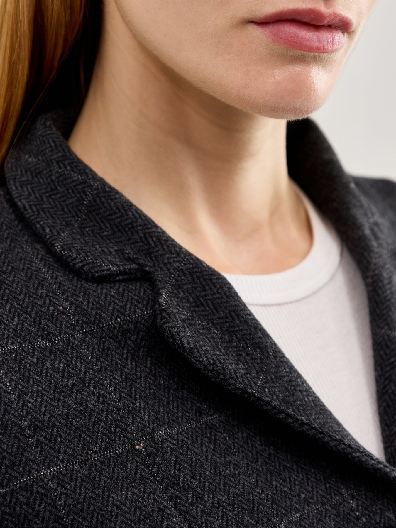 Herringbone Jacquard Blazer Grey