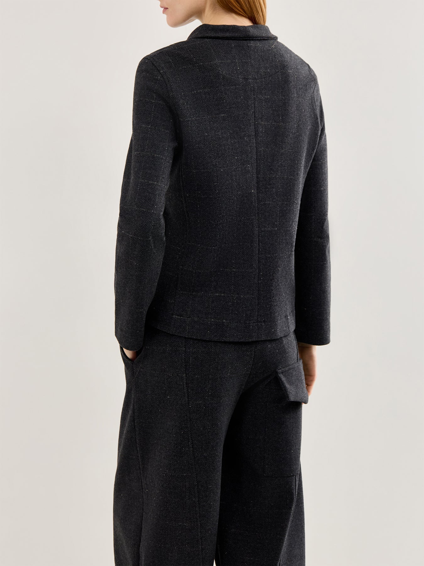 Herringbone Jacquard Blazer Grey