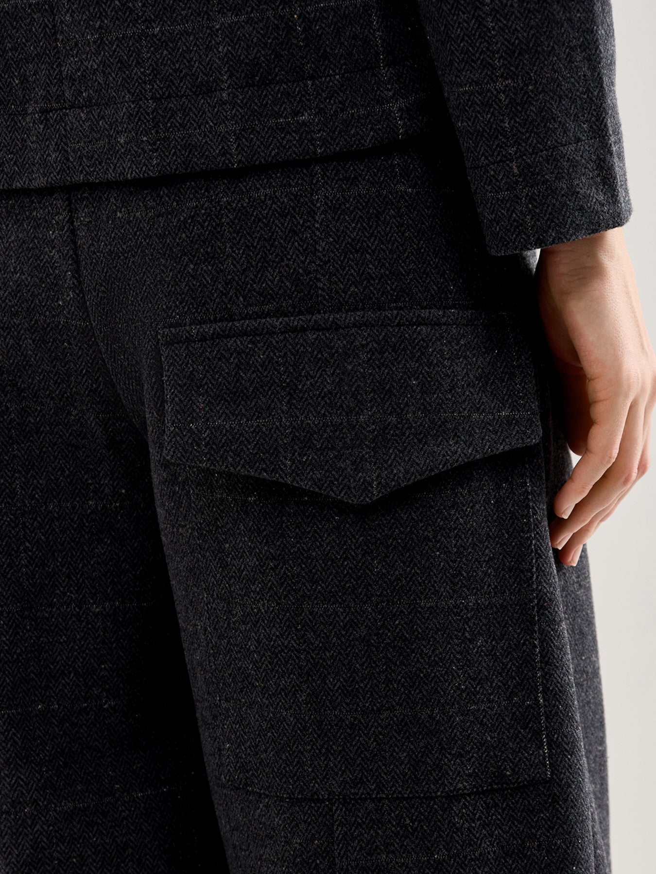 Herringbone Trousers Grey