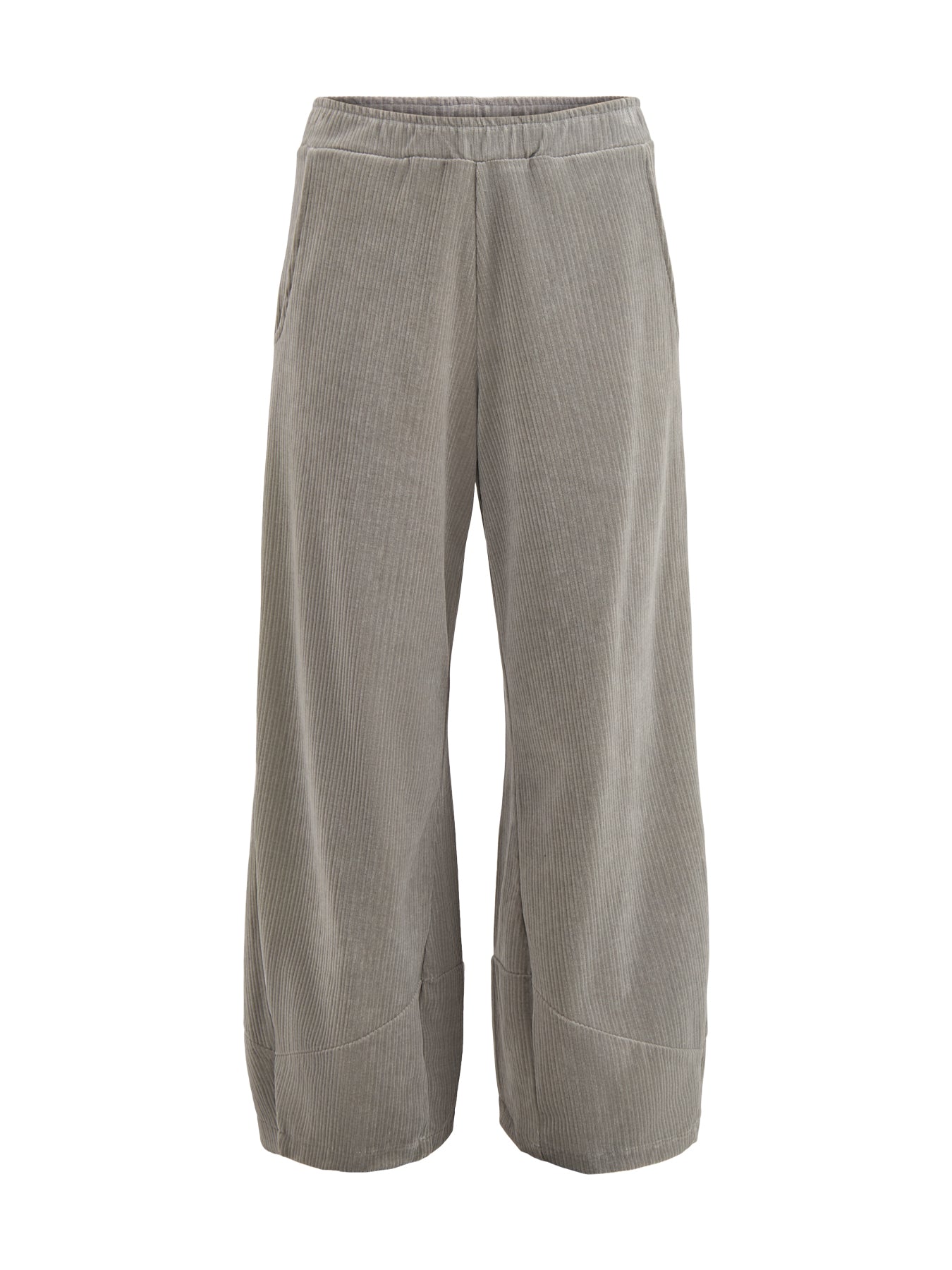 Jumbo Cord Wide Leg Trousers Light Grey