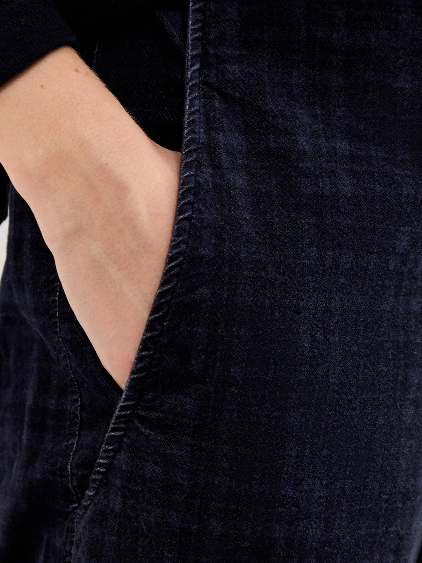 Velvet Check Trousers Dark Grey