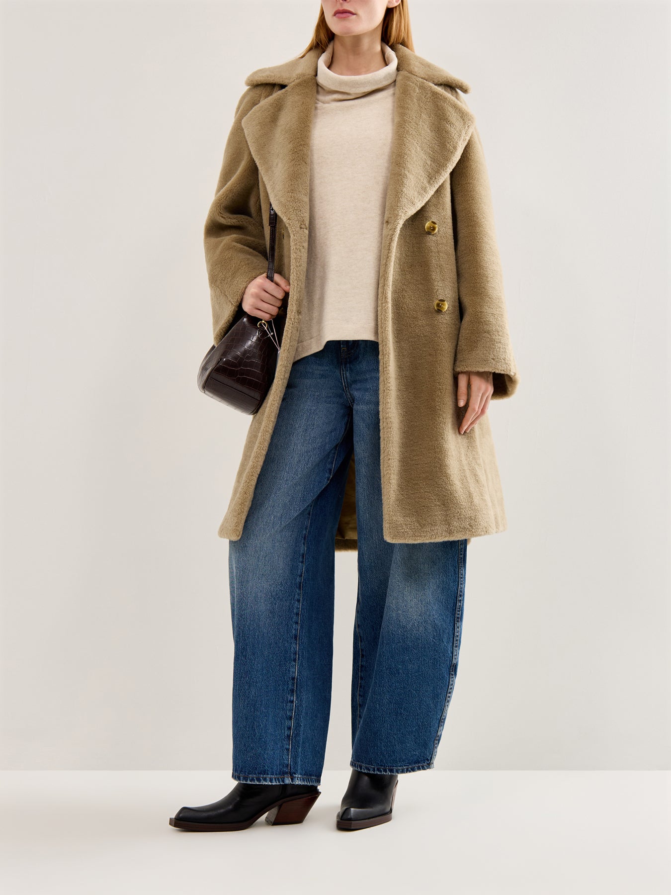 Roll Neck Knit Jumper Cream