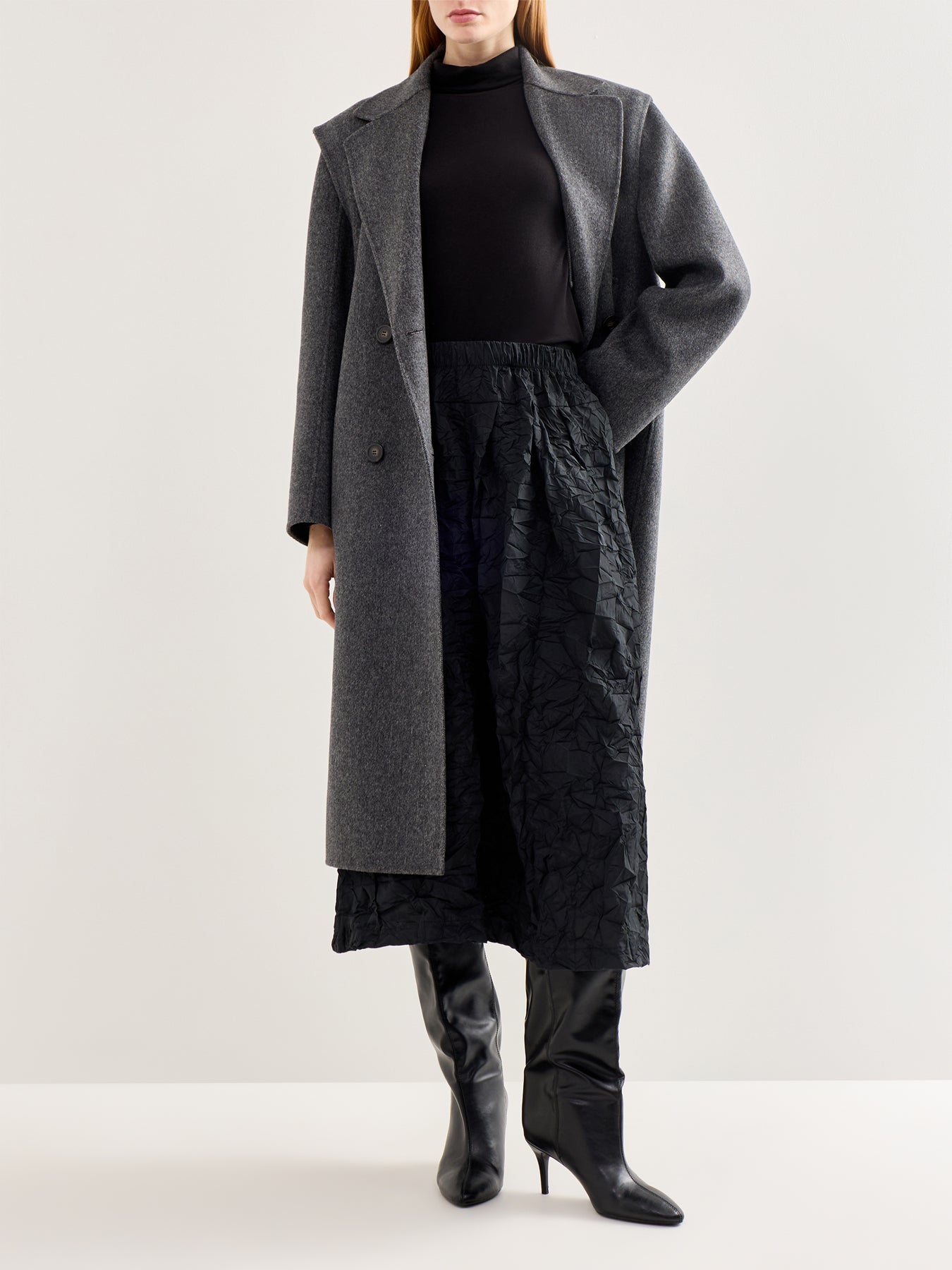 Taffeta Maxi Skirt Black