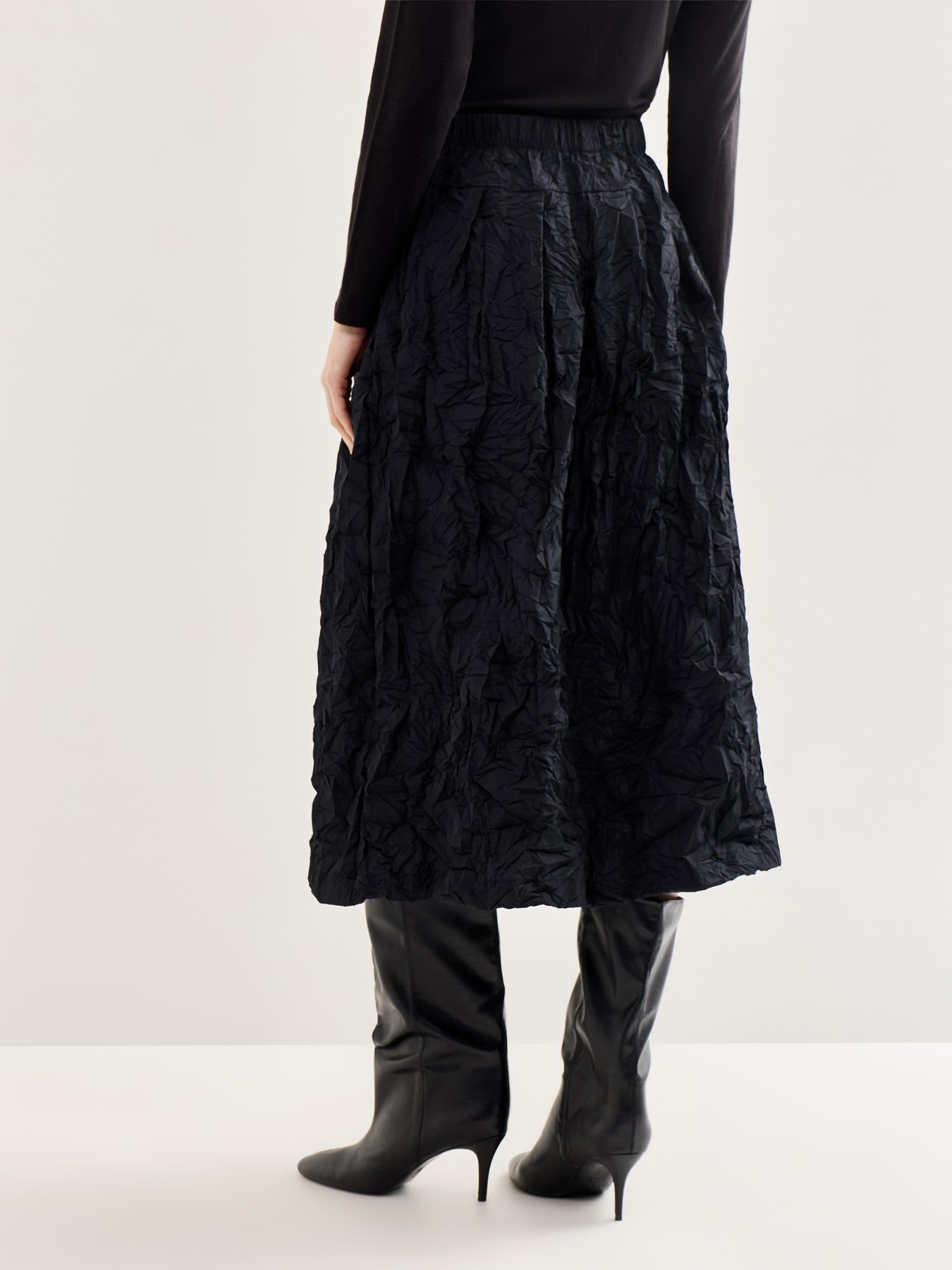 Taffeta Maxi Skirt Black