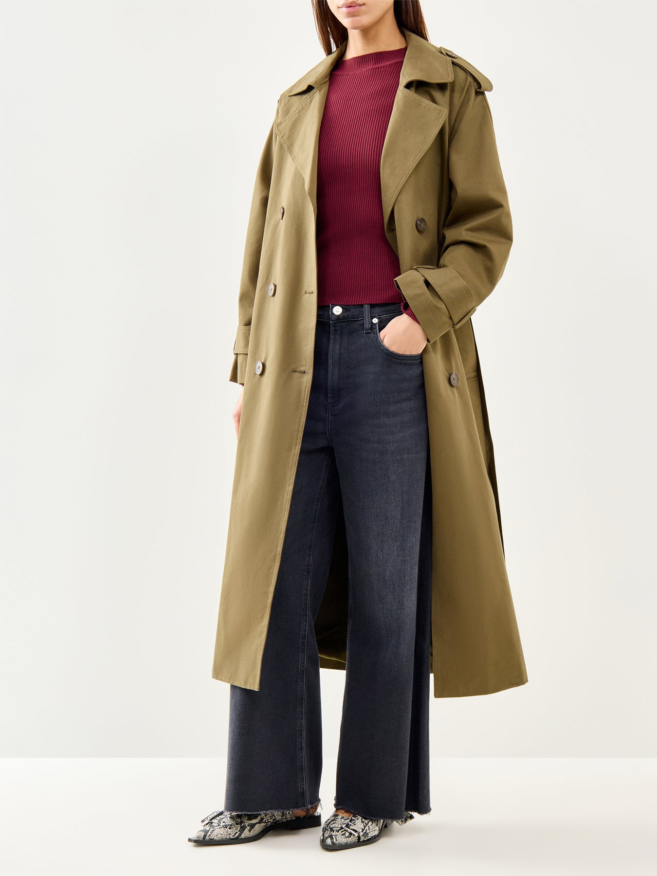 Side Neck Button Nightwear Top Burgundy