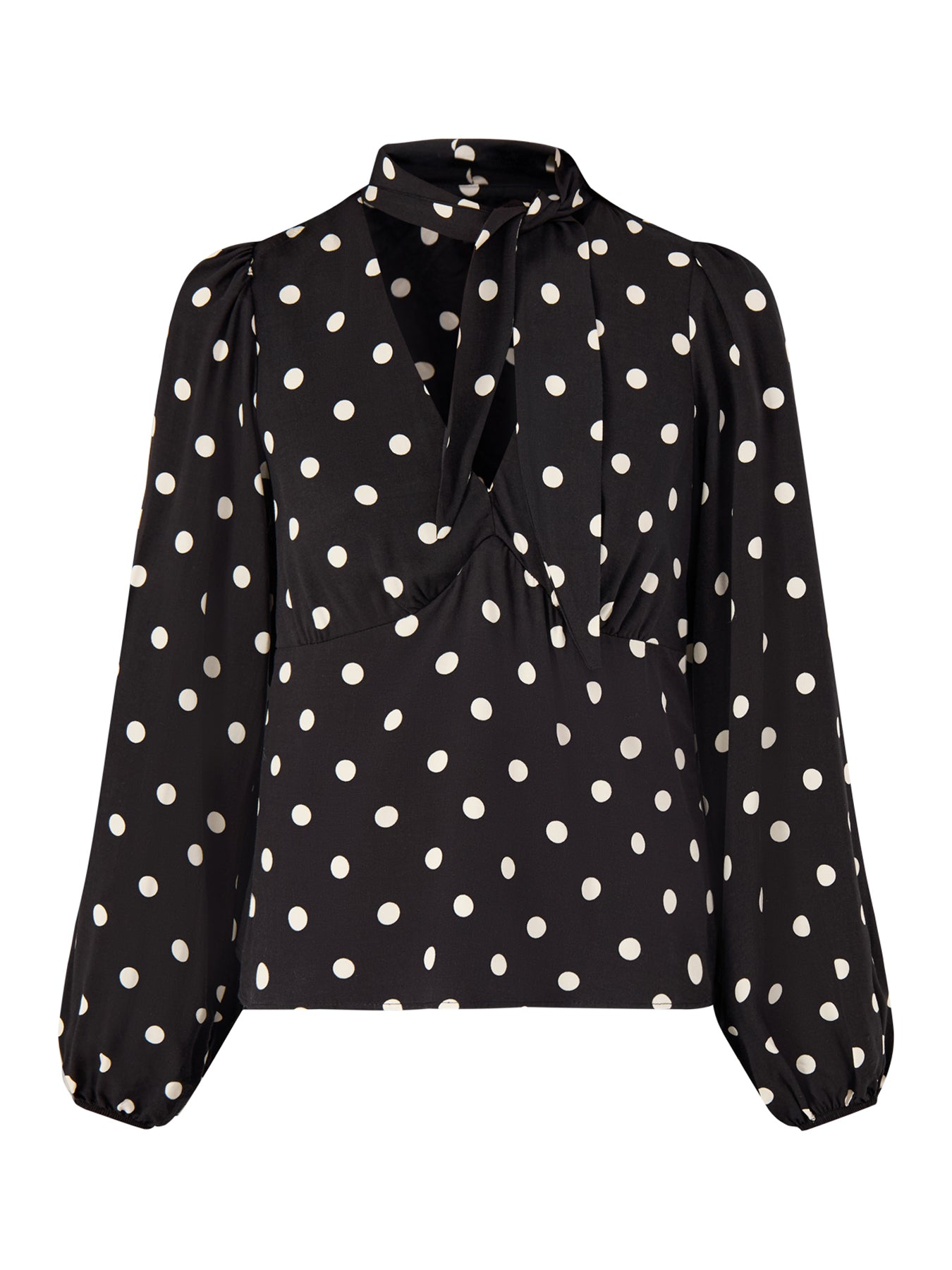 Neck Tie Detail Blouse Navy