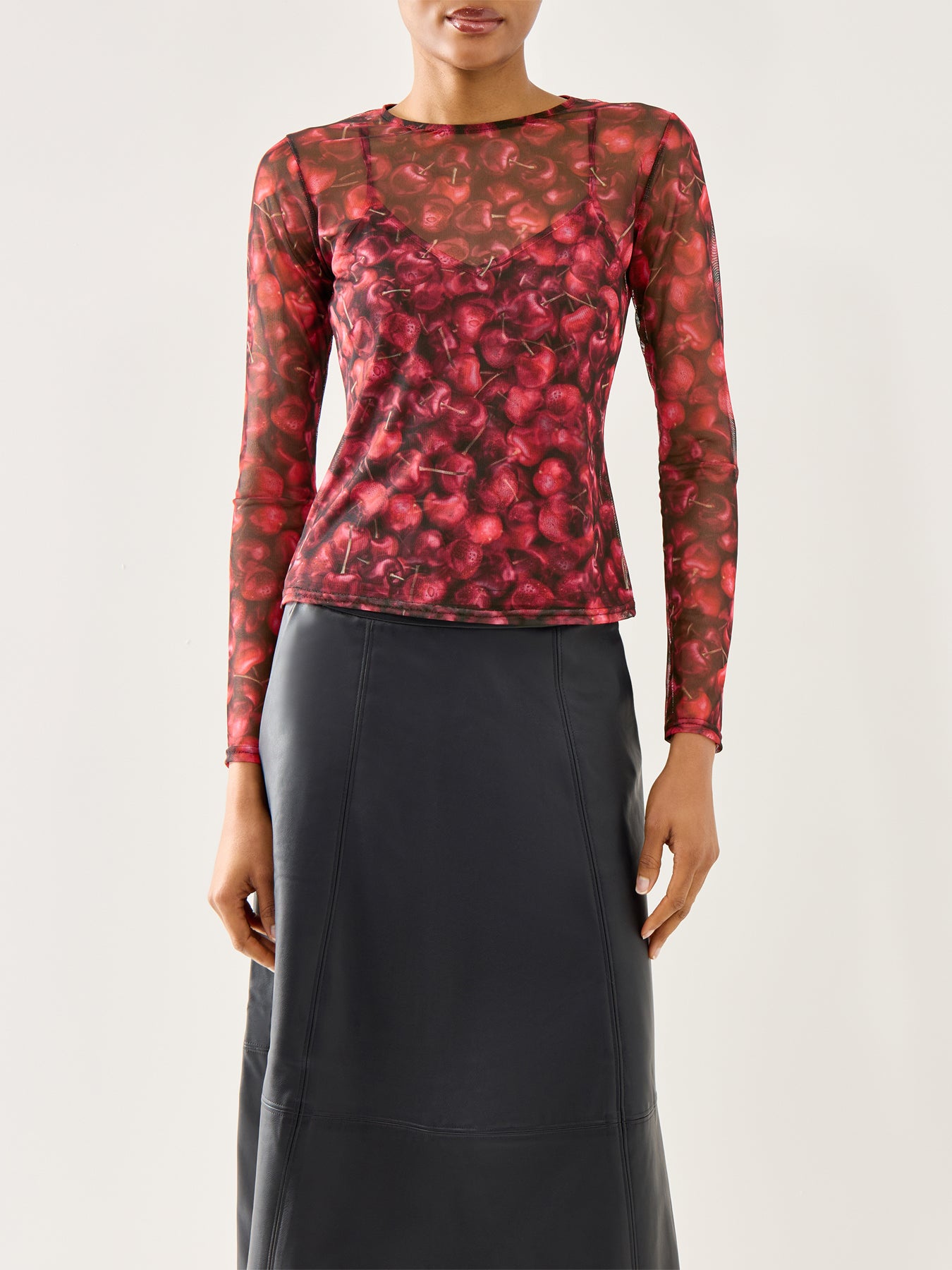Cherry Mesh Top Red
