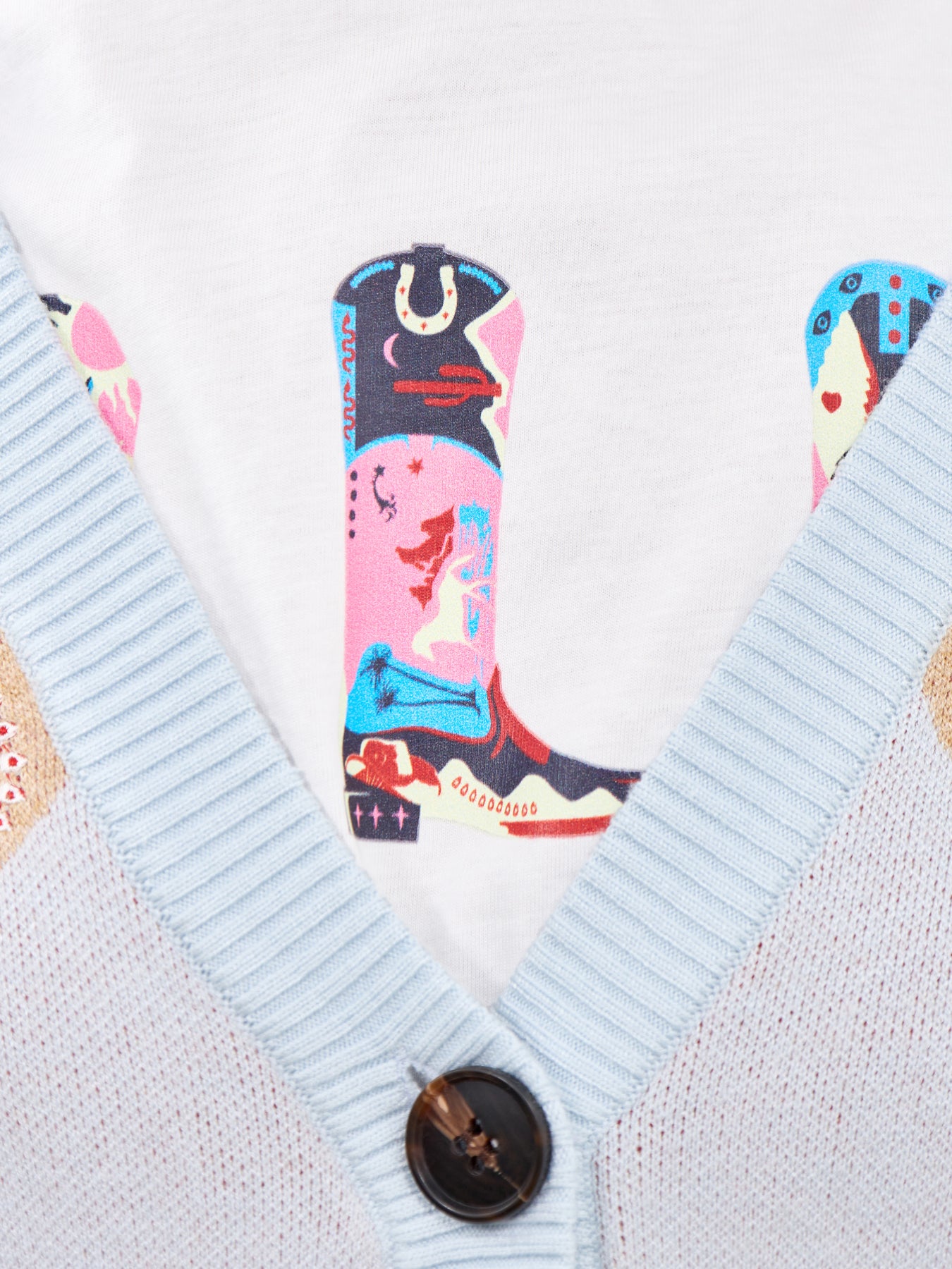 Cowboy Boot Graphic T-Shirt White