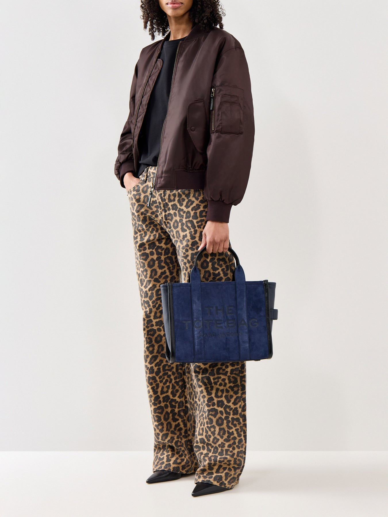 Suede Tote Bag Blue