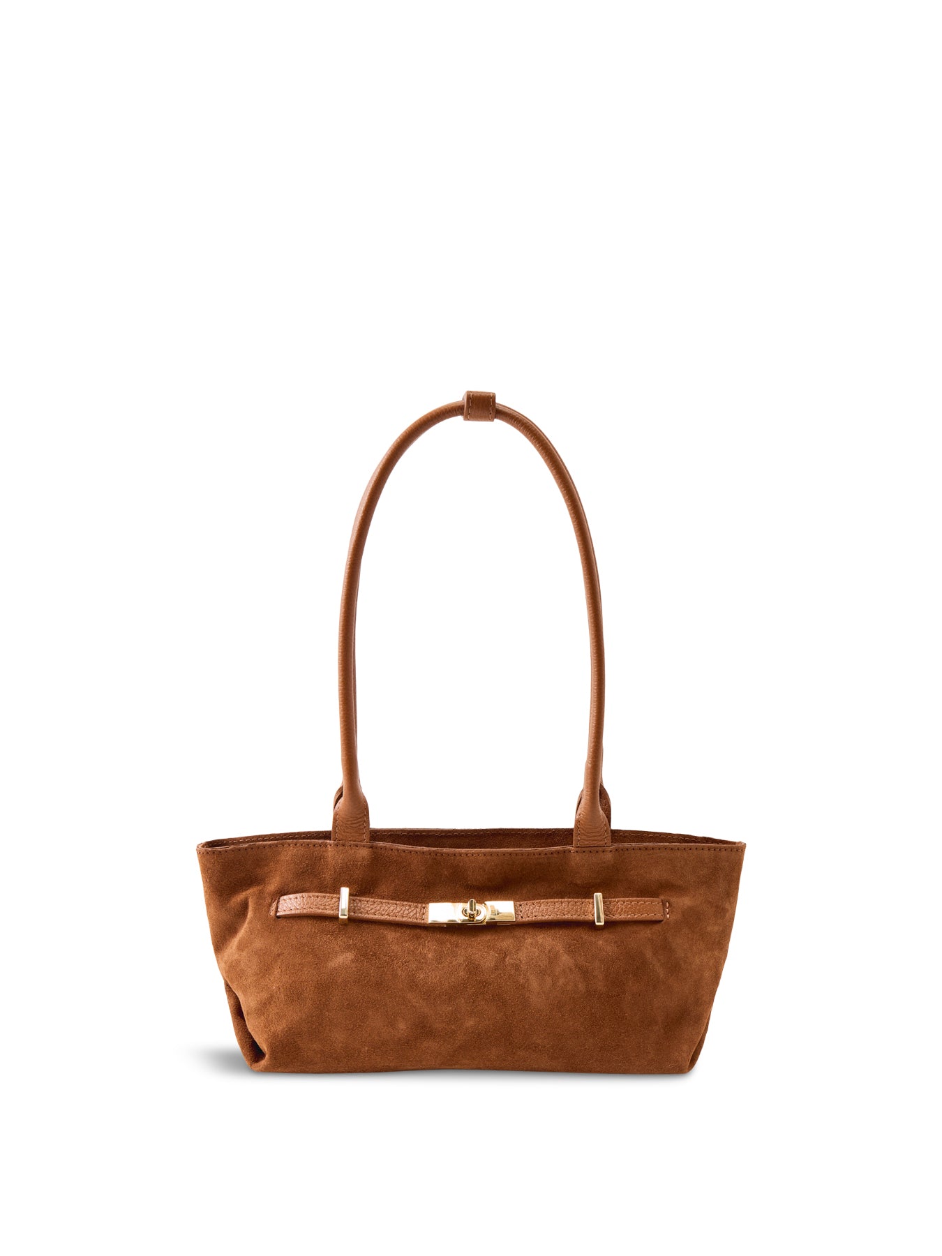 Bacil Long Handle Suede Bag Tan