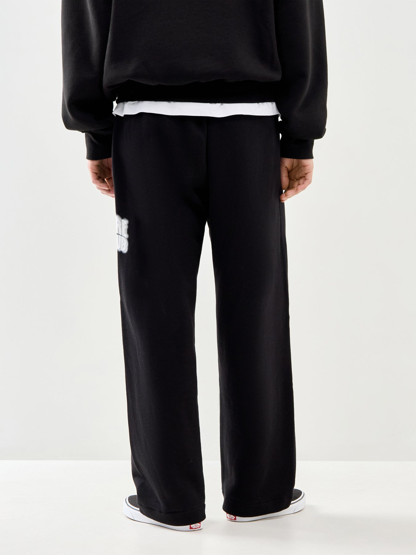 Distorted Arch Logo Straight Leg Sweatpants Black