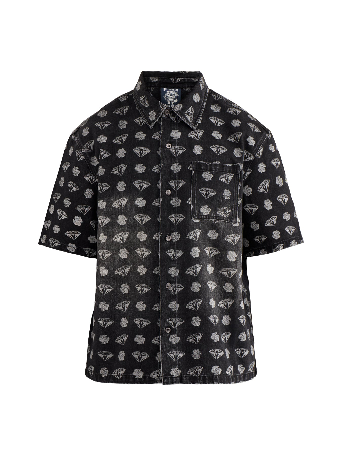 Diamonds & Dollars Oversized Ss Denim Shirt