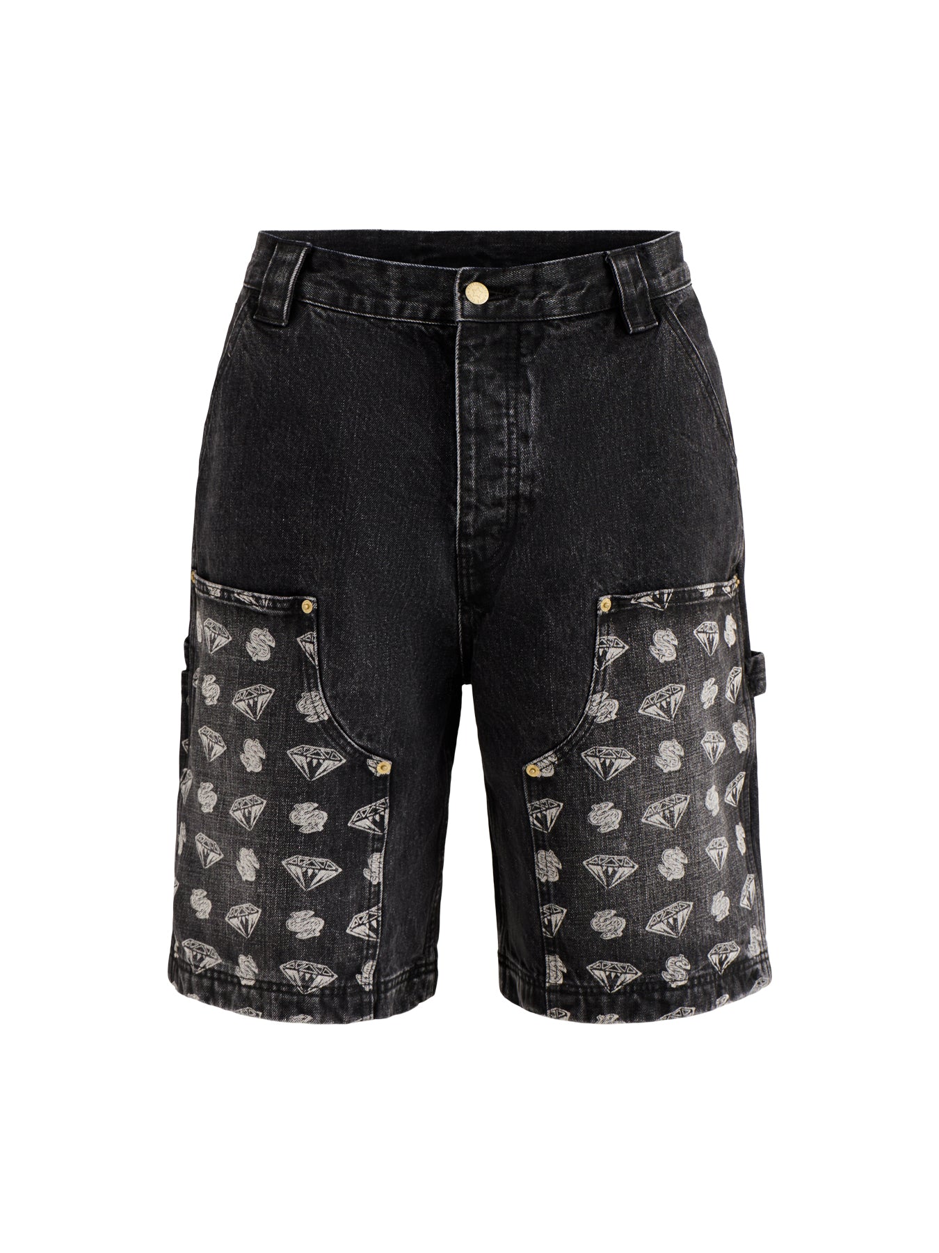 Diamonds & Dollars Denim Carpenter Shorts