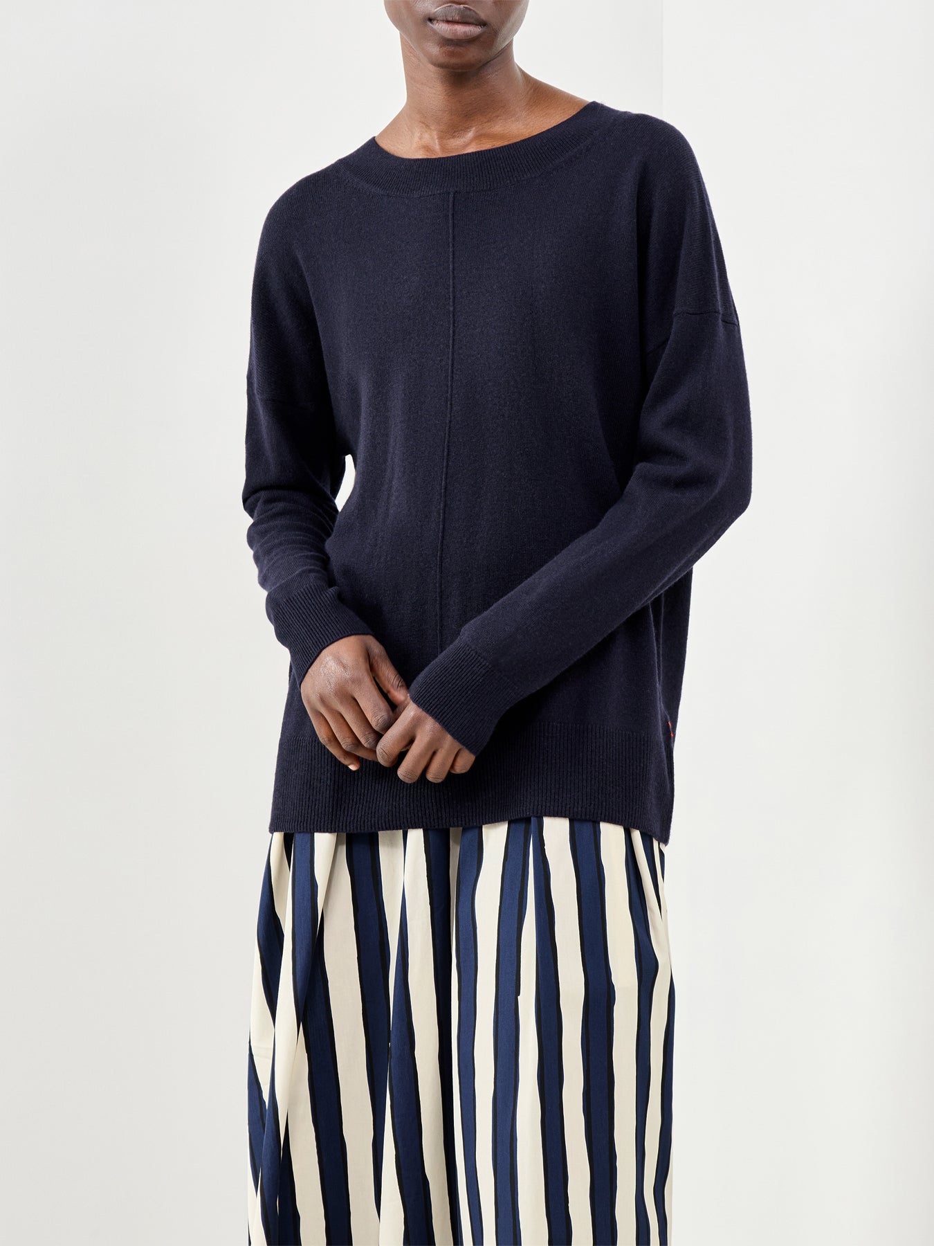 Wide Slouchy Jumper Navy