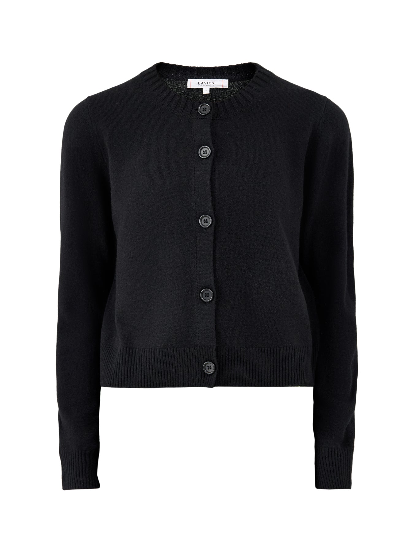 Crew Neck Cardigan Black