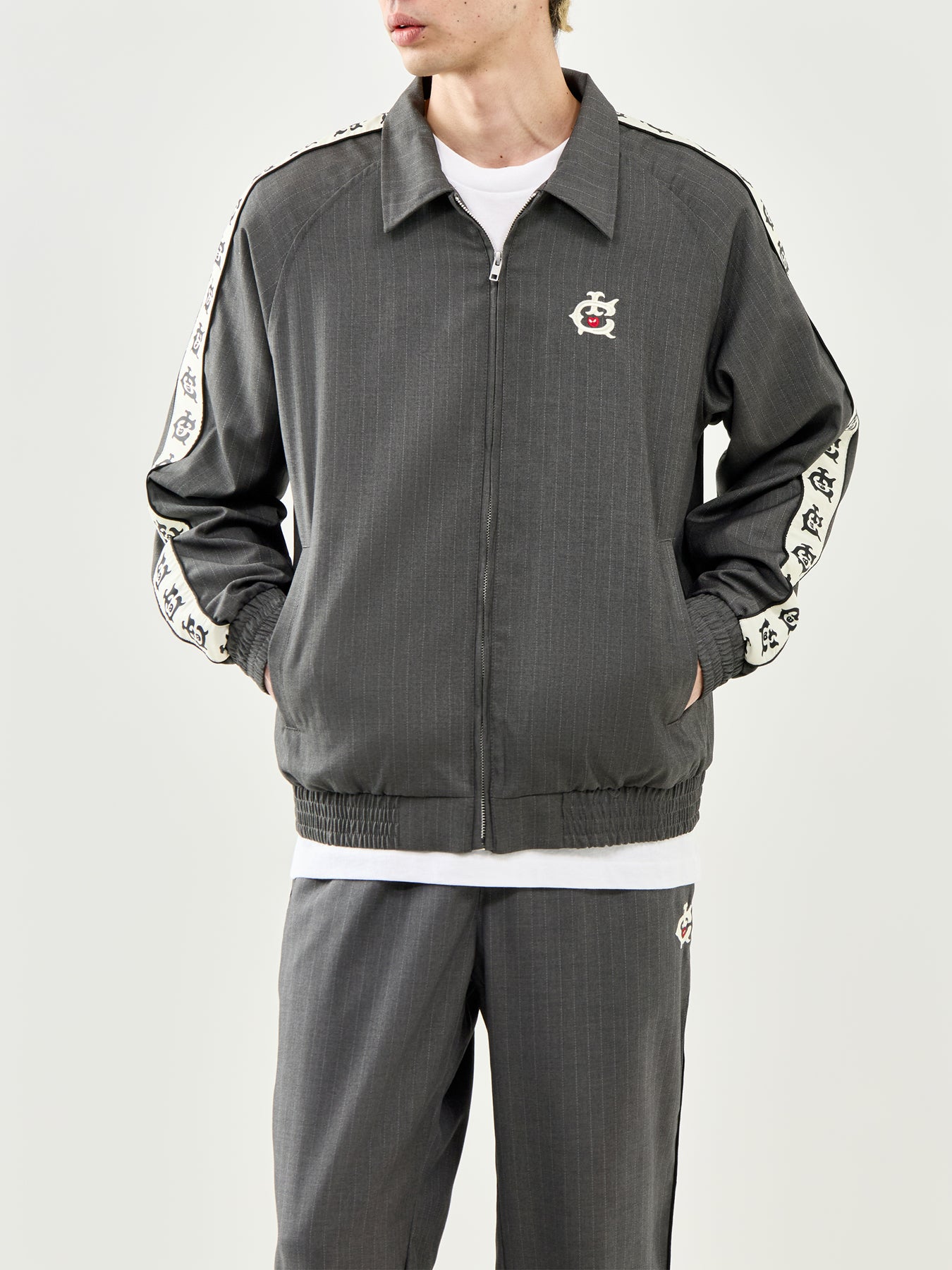 Team Ic Pinstripe Track Jacket Grey