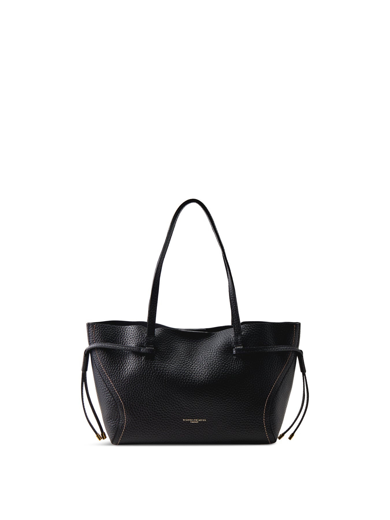 Violette Structured Leather Tote Bag Black