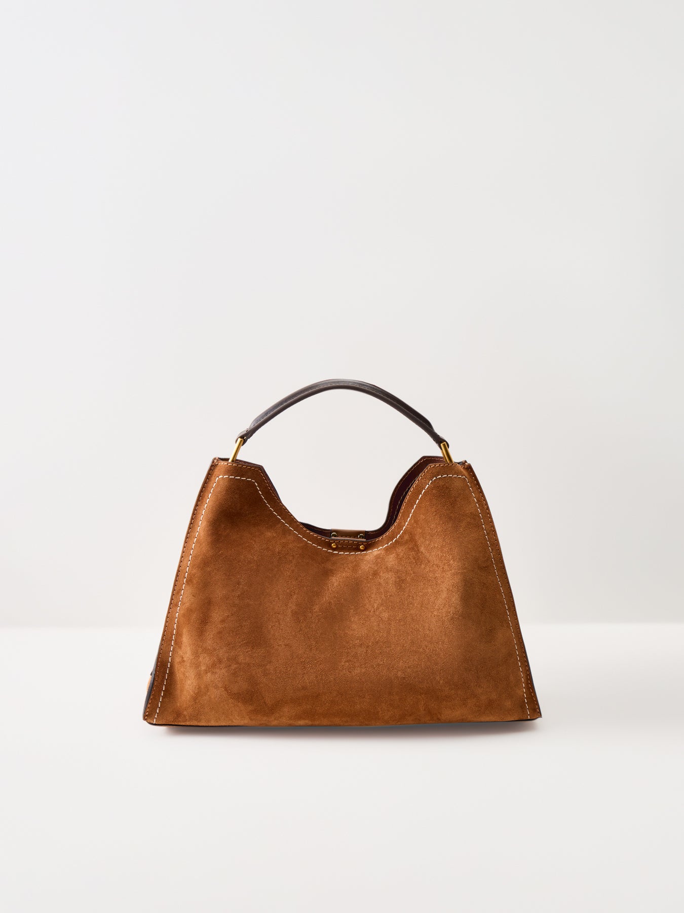Aurora Large Top Handle Leather Tote Tan