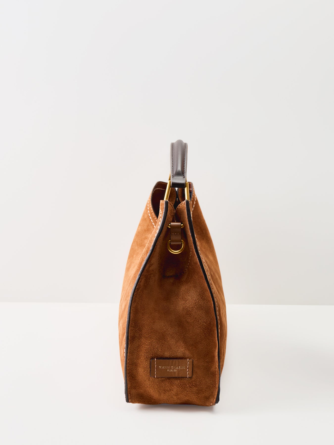 Aurora Large Top Handle Leather Tote Tan