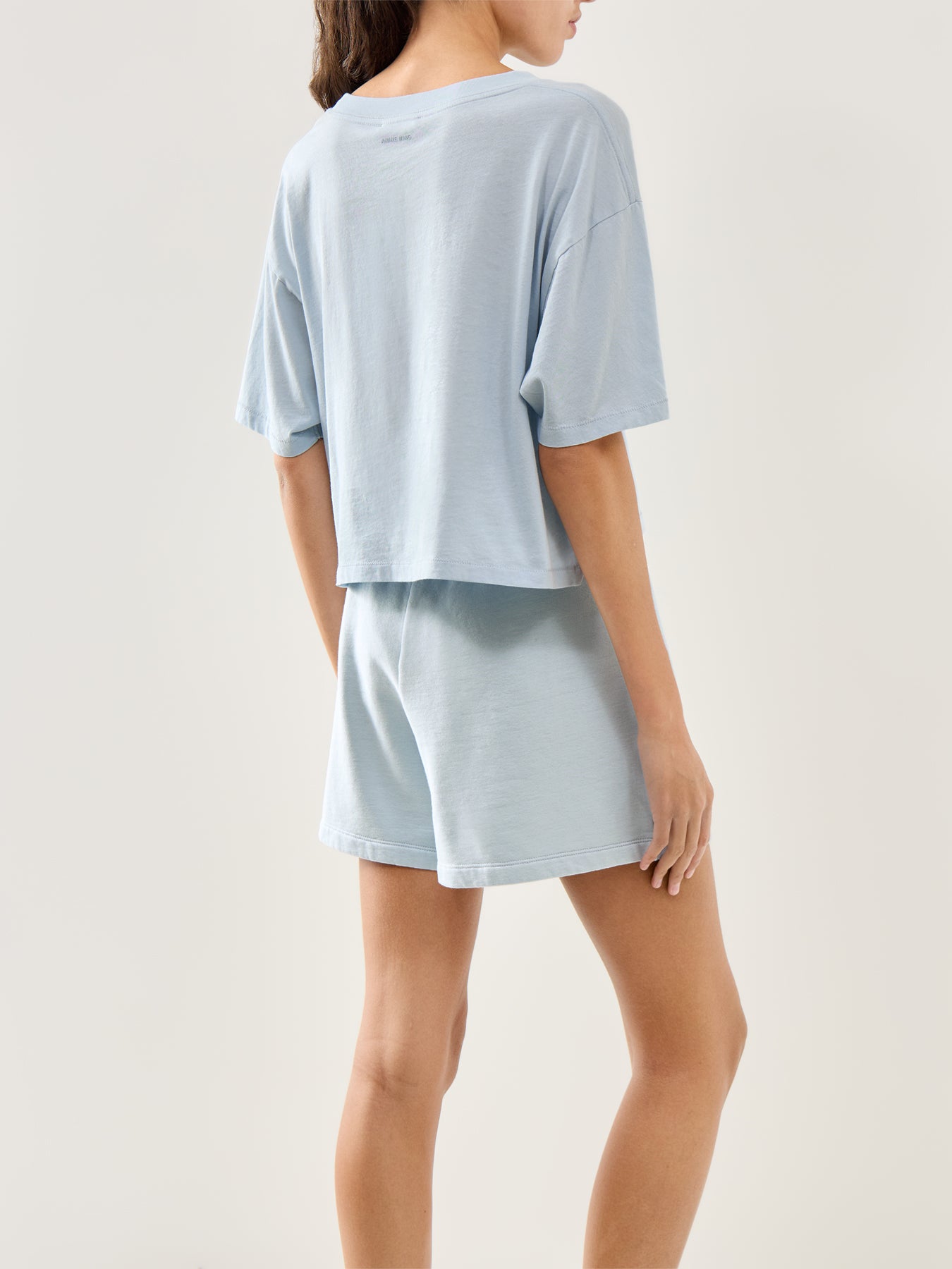 Monogram Cropped Jersey Tee Blue
