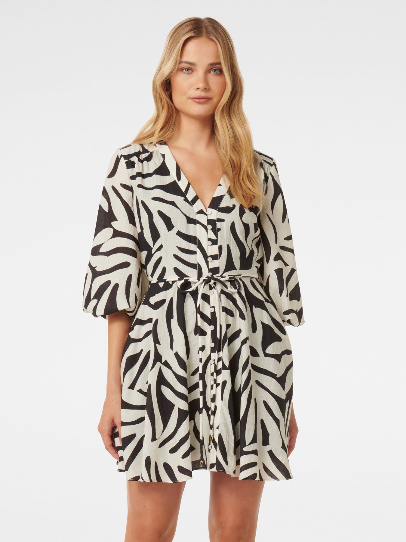 Alicia Rope Tie Mini Dress Green