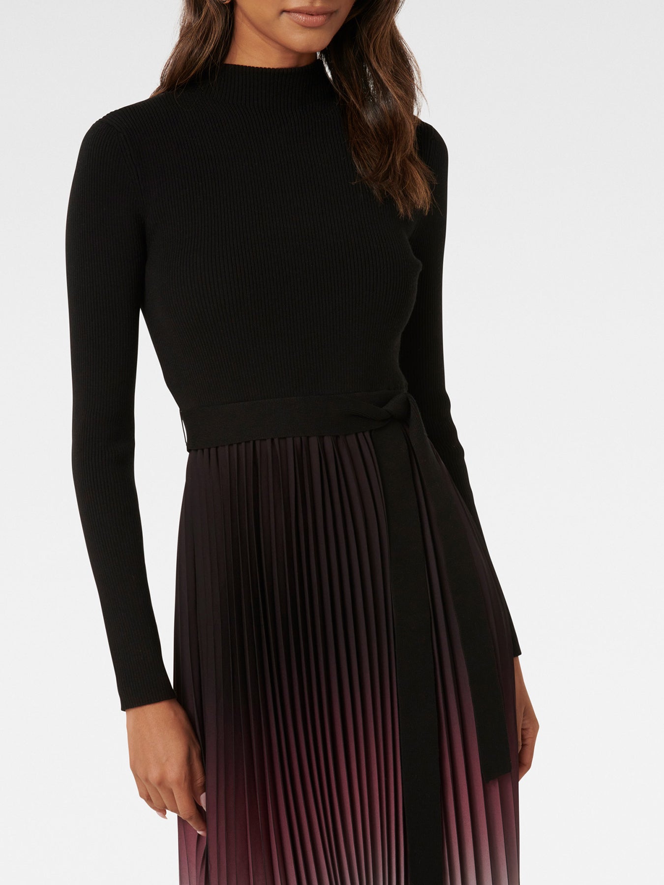 Harmony Pleated Midi Dress Black