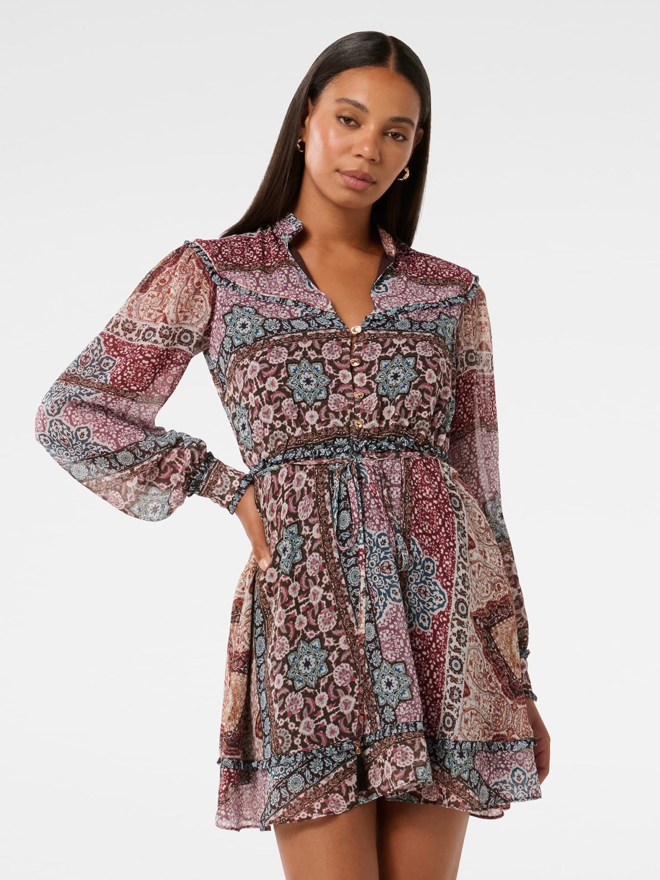 Sonny Frill Mini Dress Multi