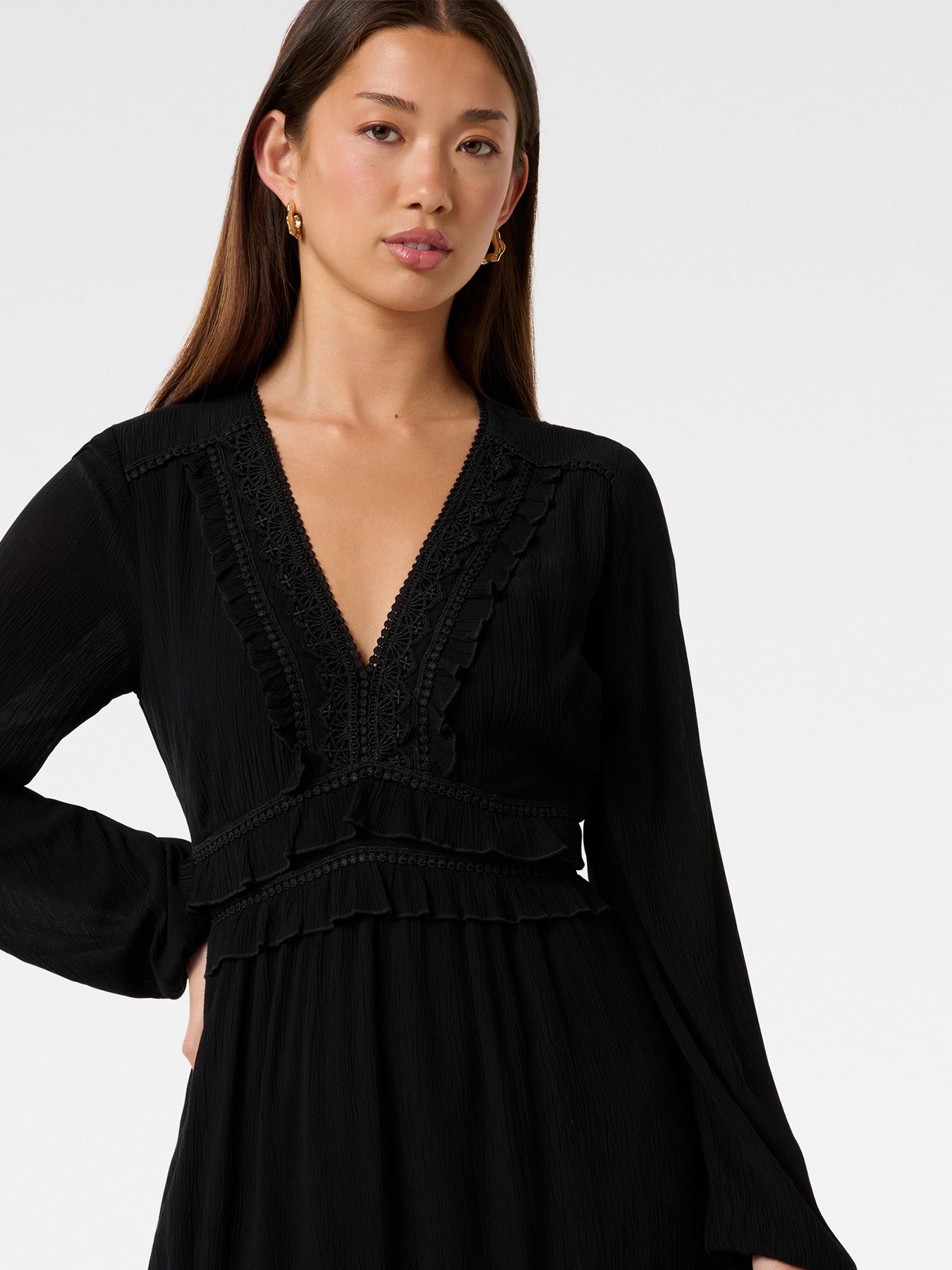 Elsa Trim Mini Dress Black
