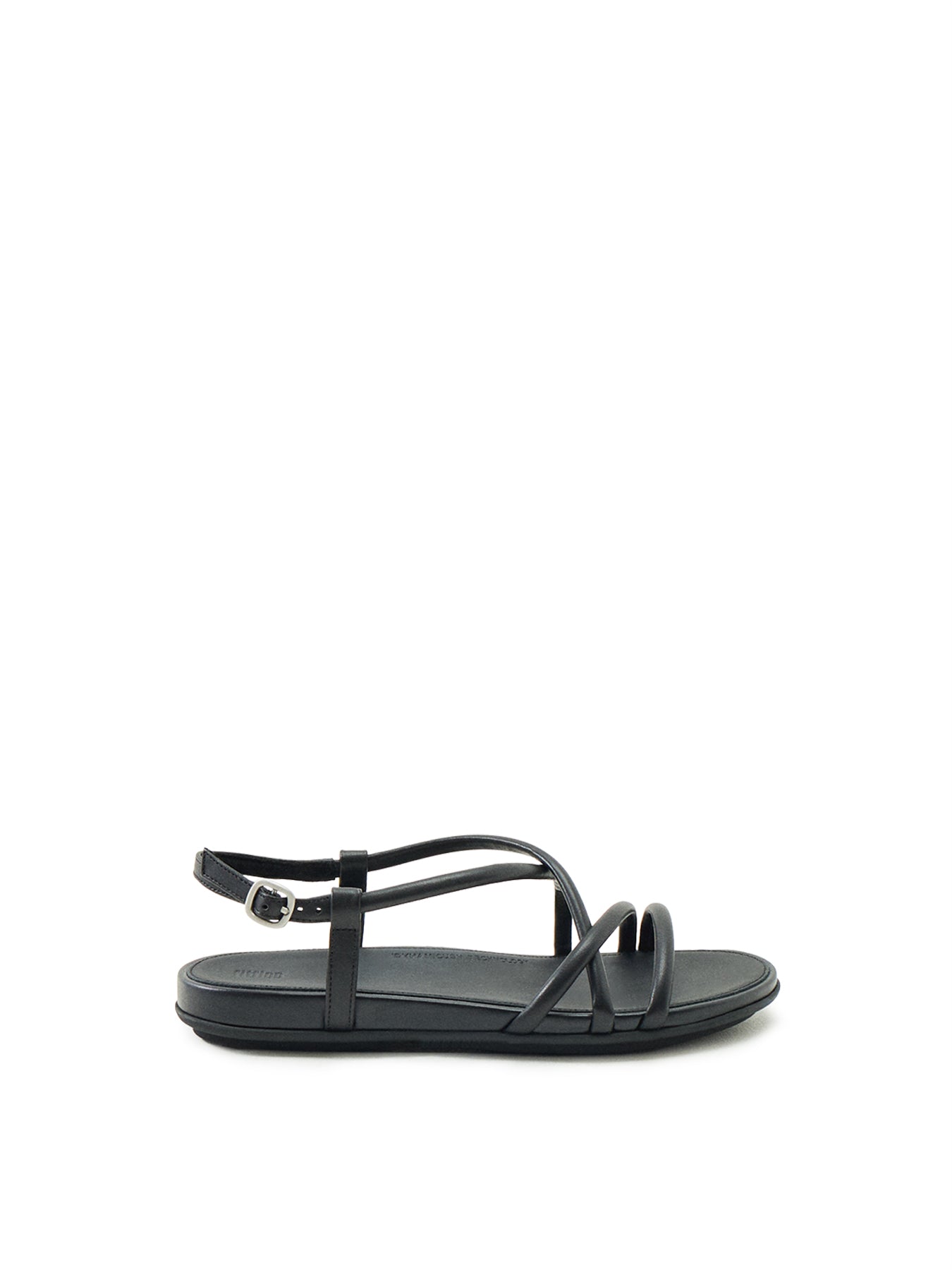 Gracie Leather Strappy Back-Strap Sandals Black