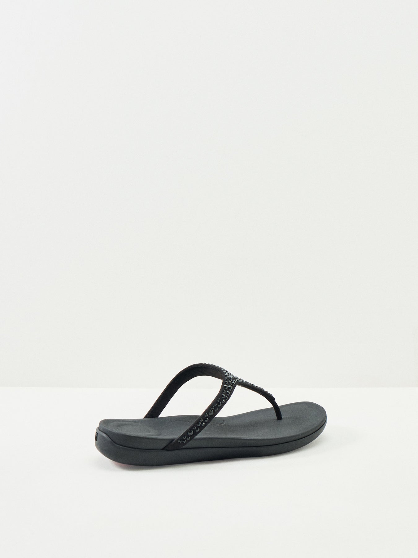 Solay Mixed-Crystal Toe-Post Sandals Black