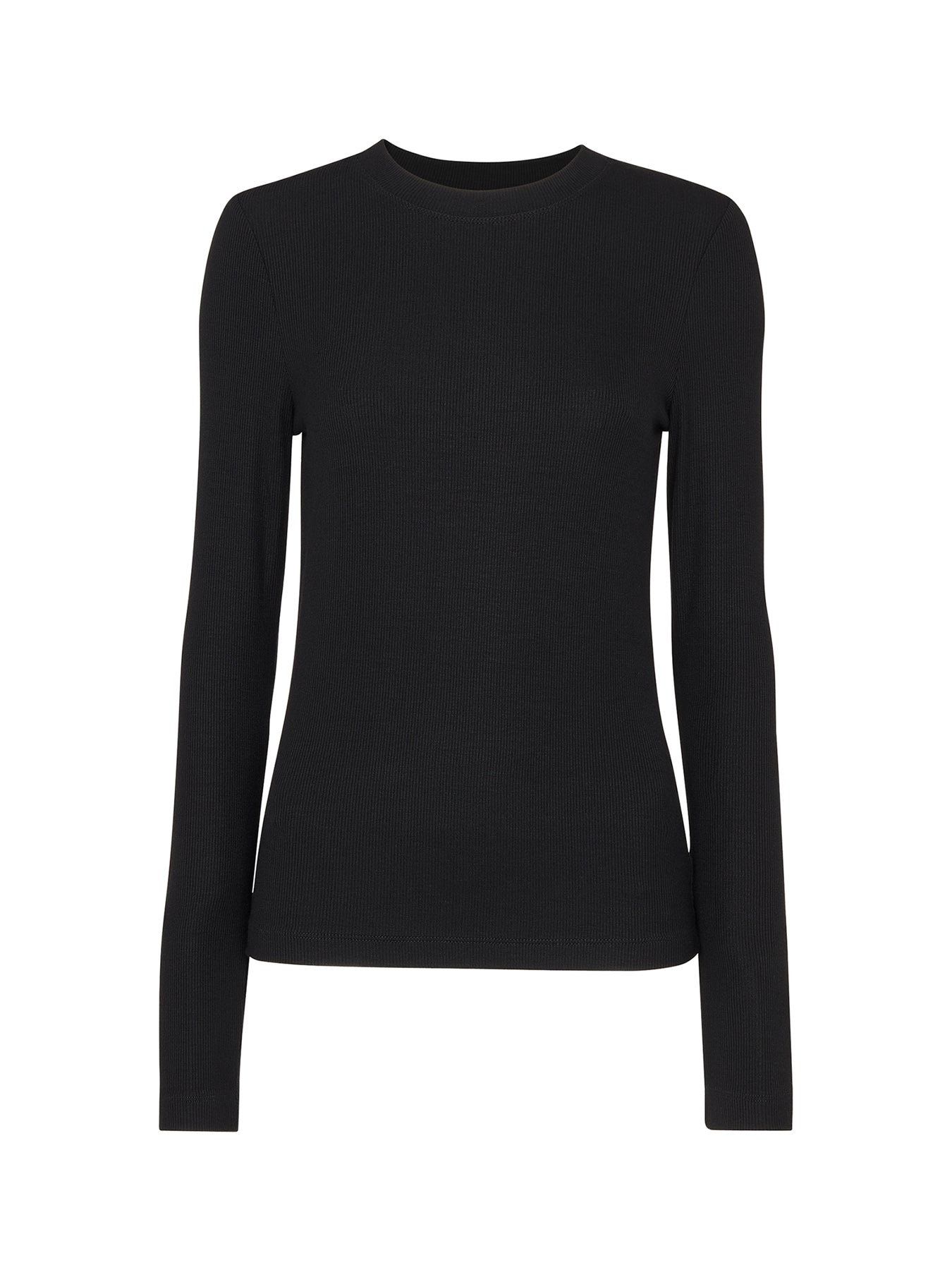 Essential Ribbed Crew Black