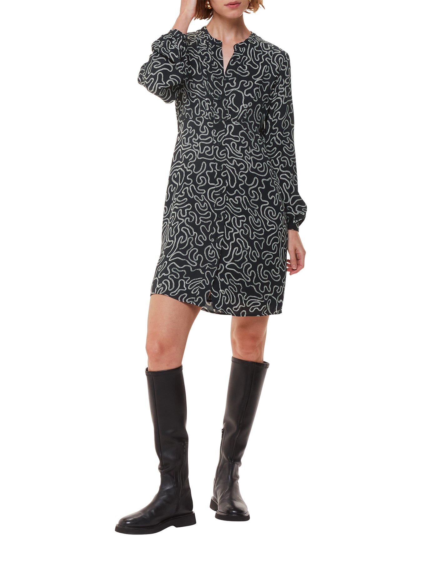 Chain Print Flippy Dress