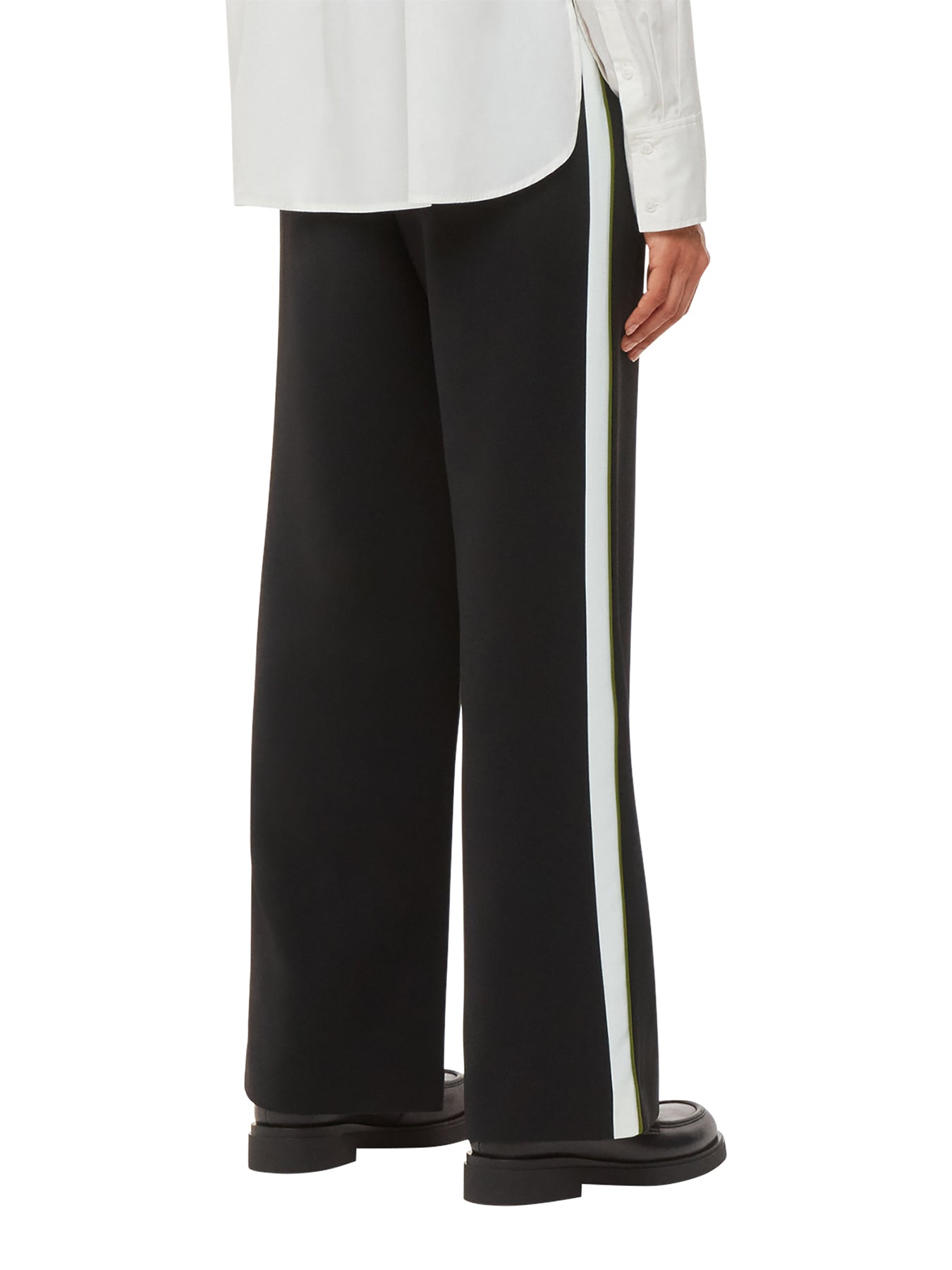 Crepe Side Stripe Trouser Black