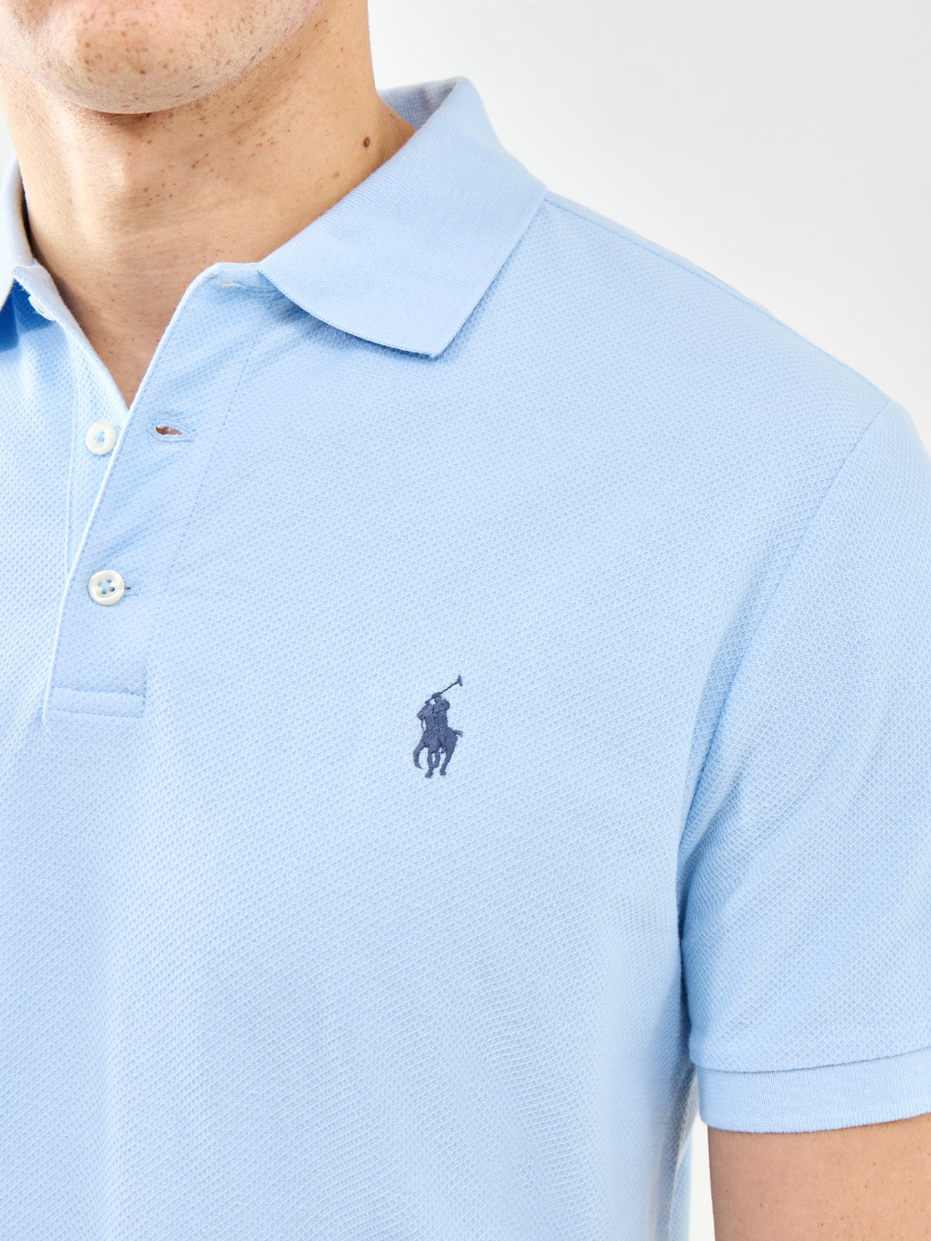Honeycomb Polo Shirt Blue