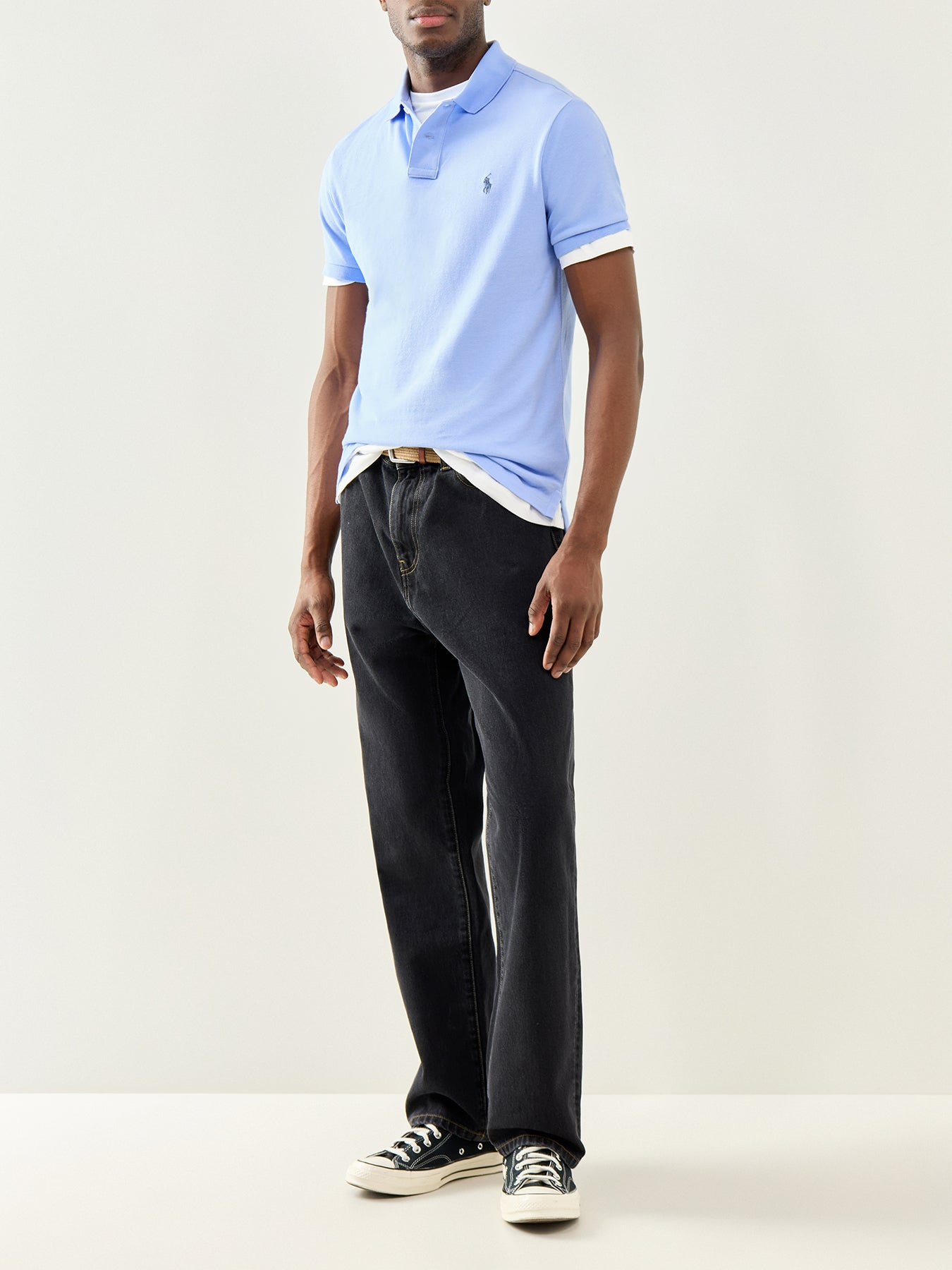 Custom Fit Polo Shirt Blue