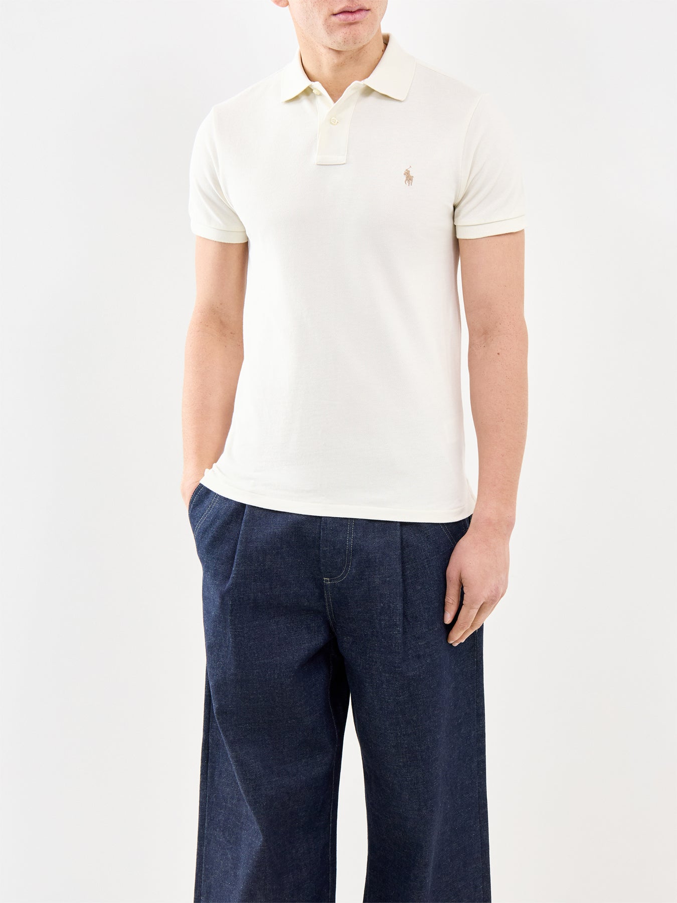 Slim Fit Polo Shirt Cream