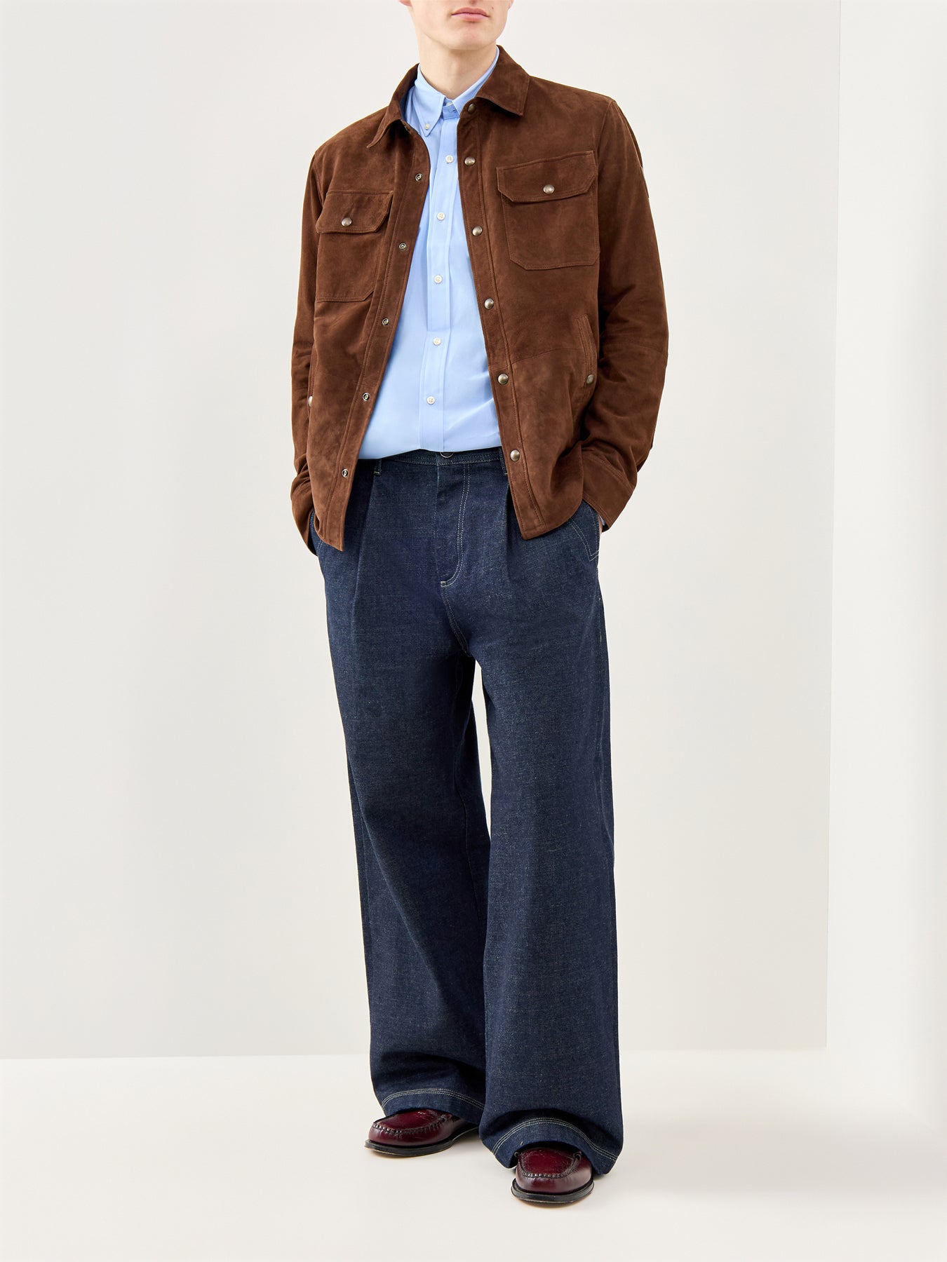 Custom Fit Poplin Shirt Blue