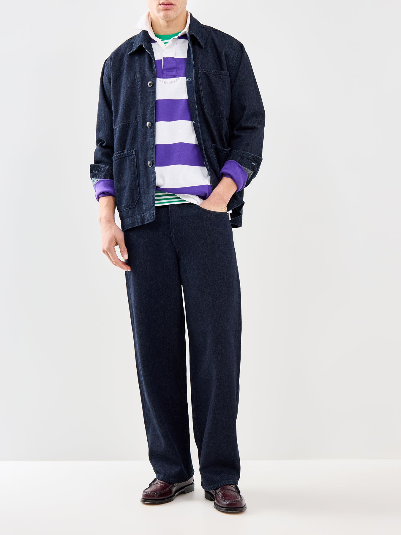 Stripe Rugby Shirt Purple
