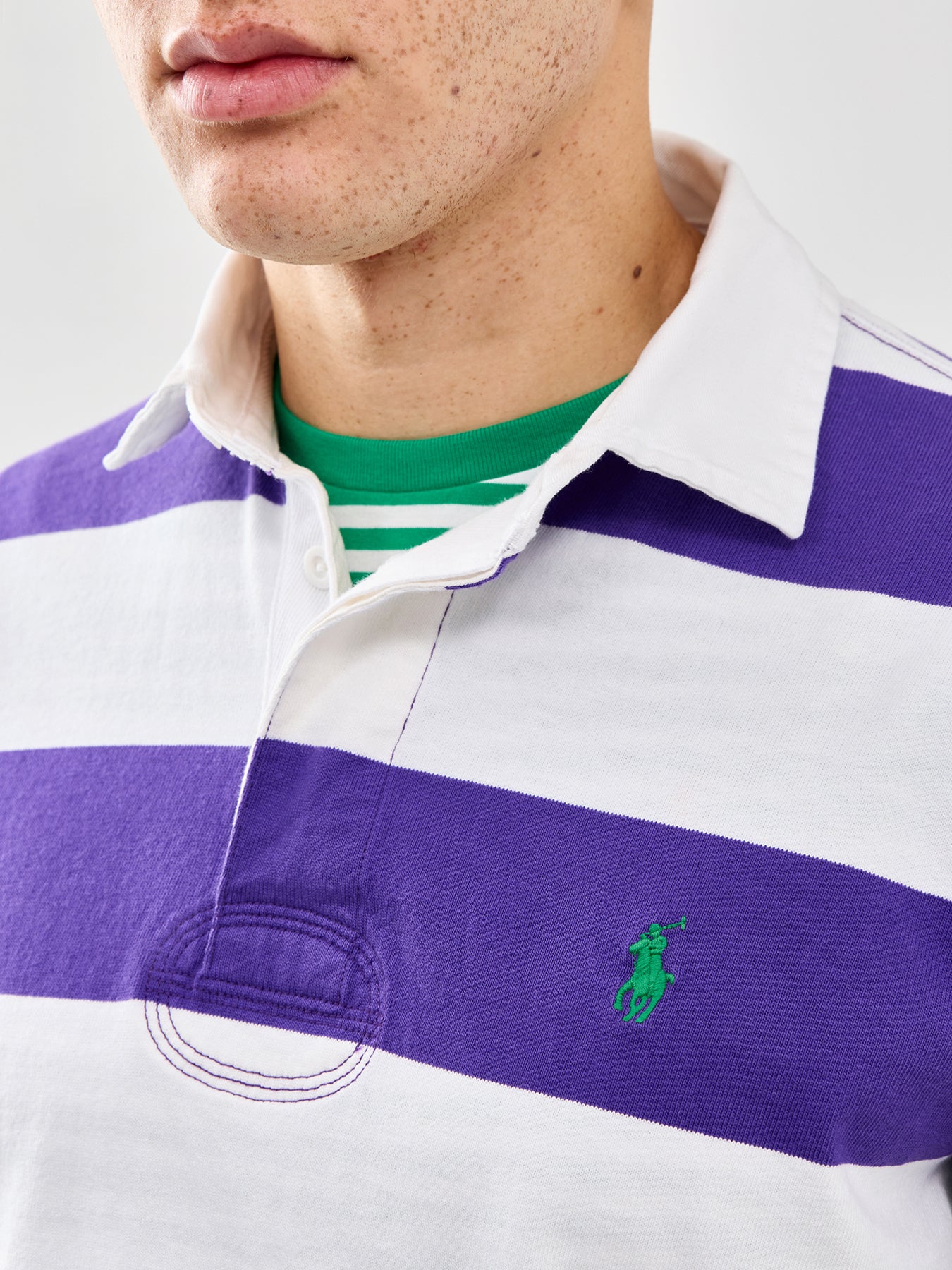 Stripe Rugby Shirt Purple