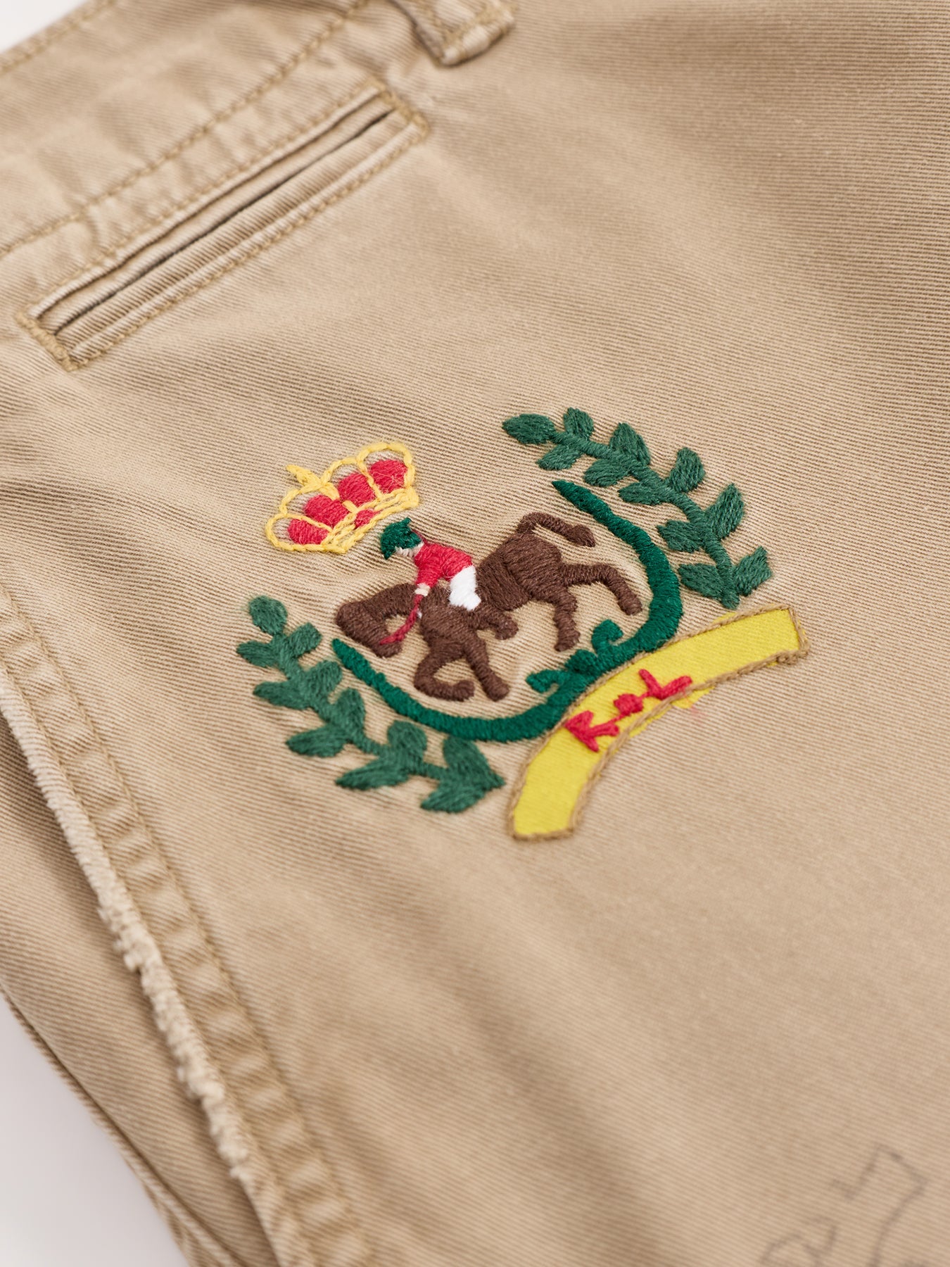 Print Twill Shorts Beige