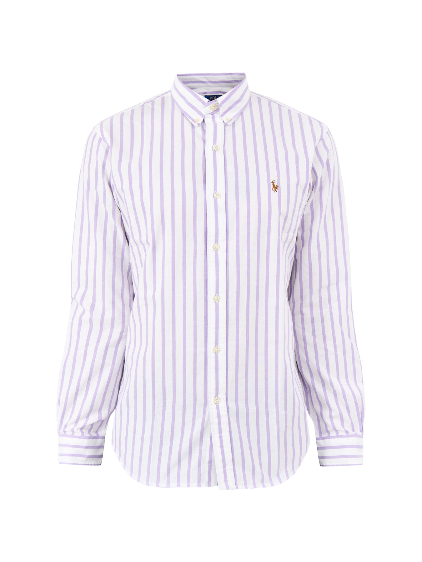 Slim Fit Stripe Oxford Shirt Purple