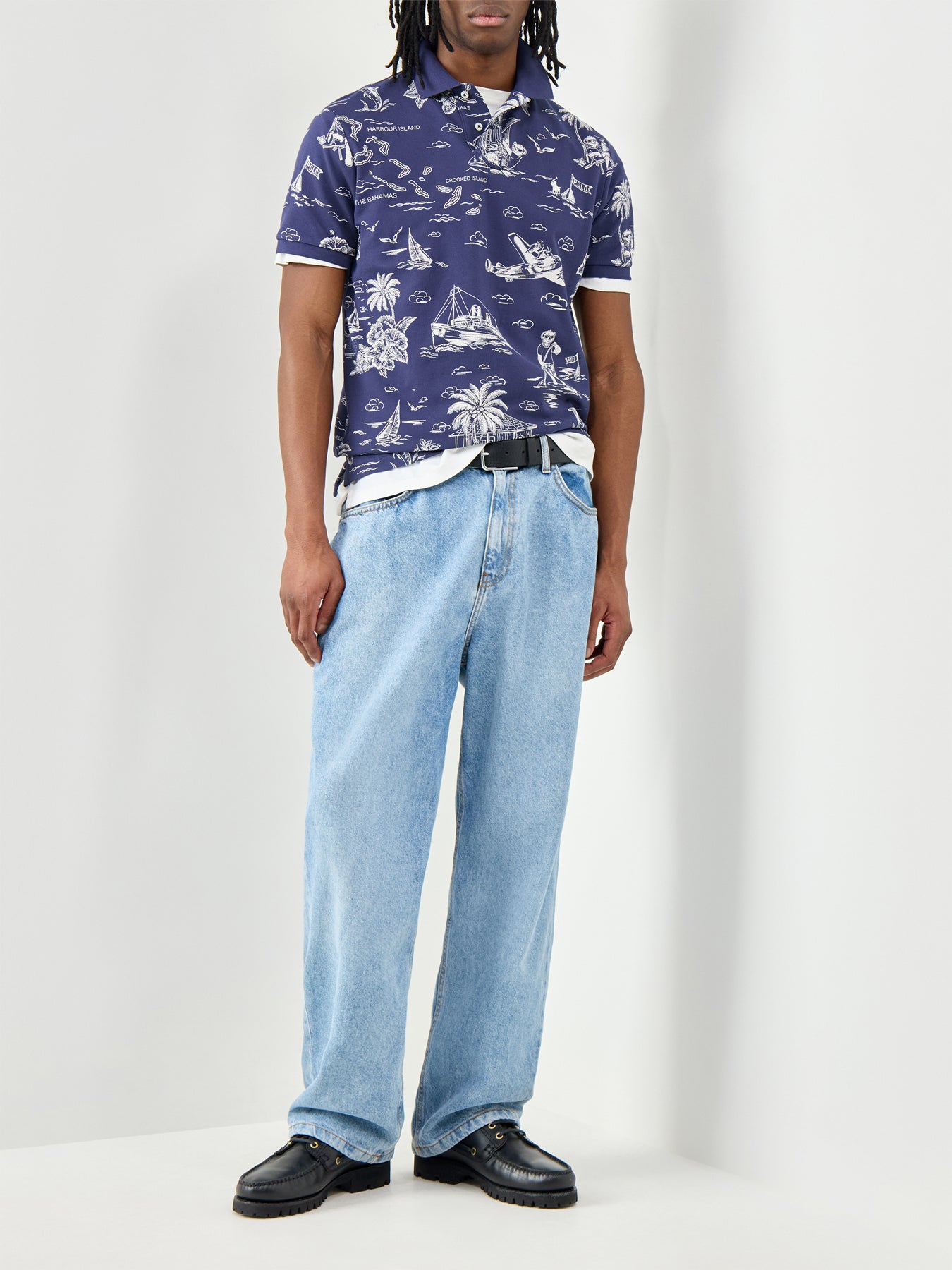 Ralph Lauren Island Printed Polo Shirt Navy