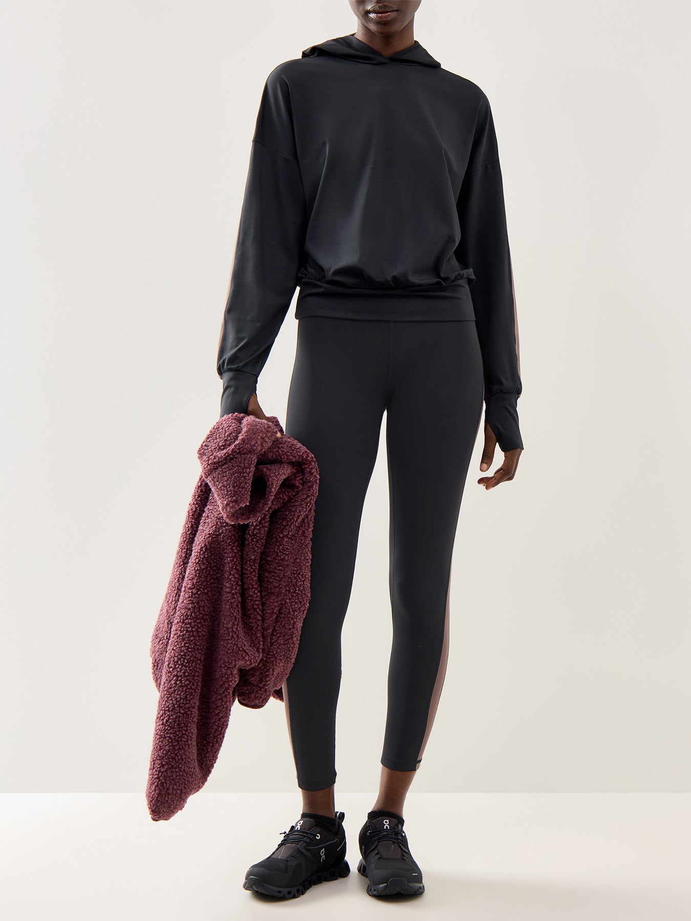 All Day Side Stripe Hoodie Black